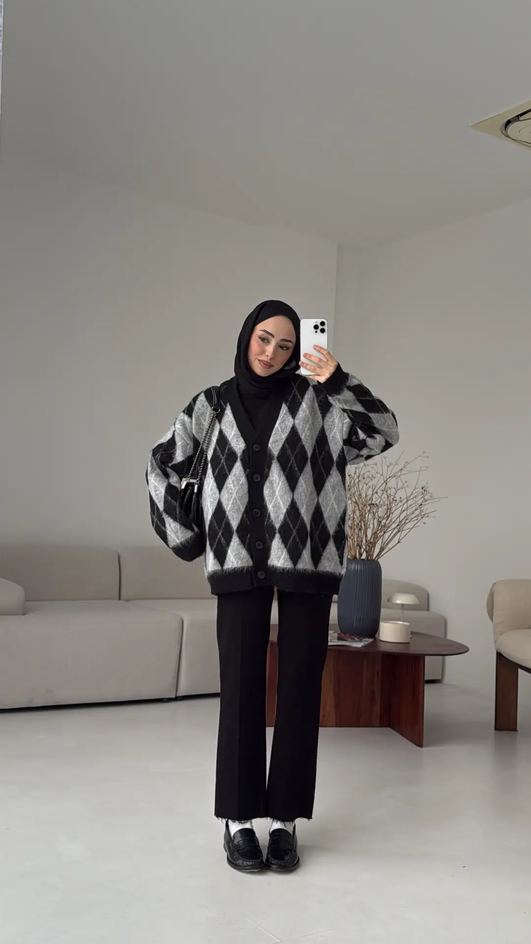 Kalın Hırka Siyah/Gri - Görsel 3