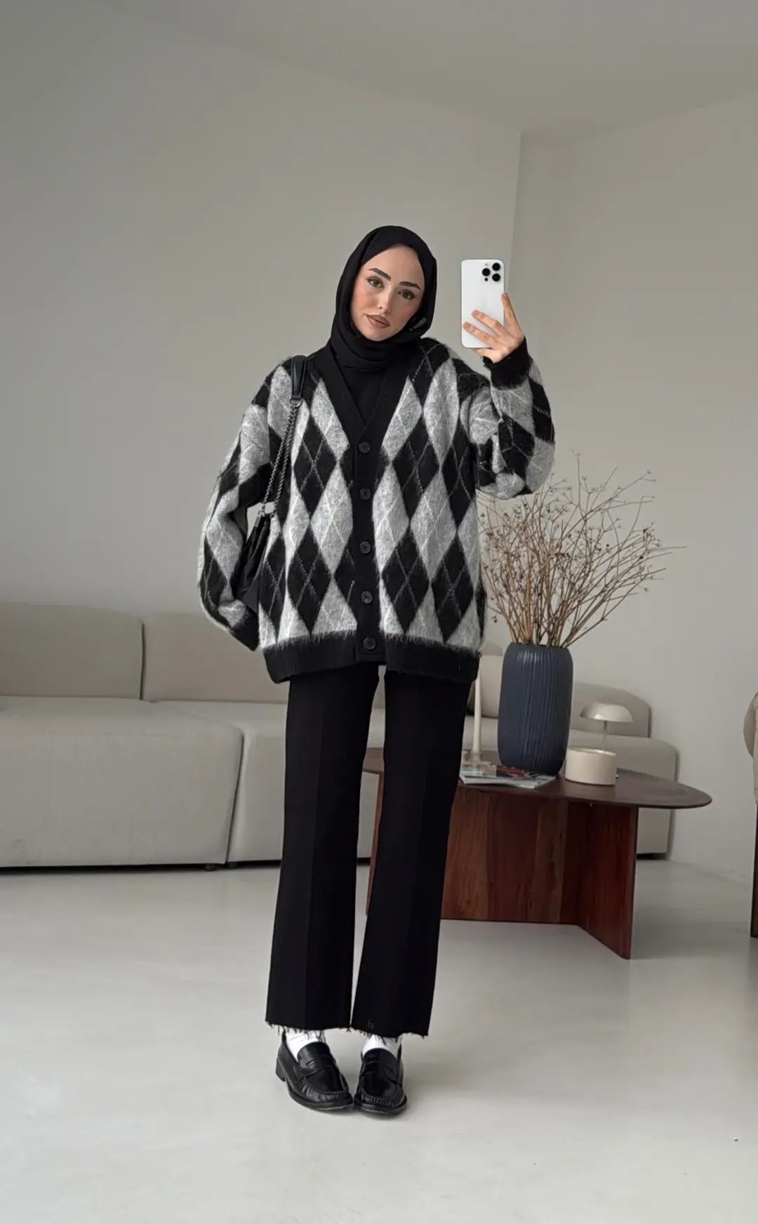 Kalın Hırka Siyah/Gri - Görsel 5