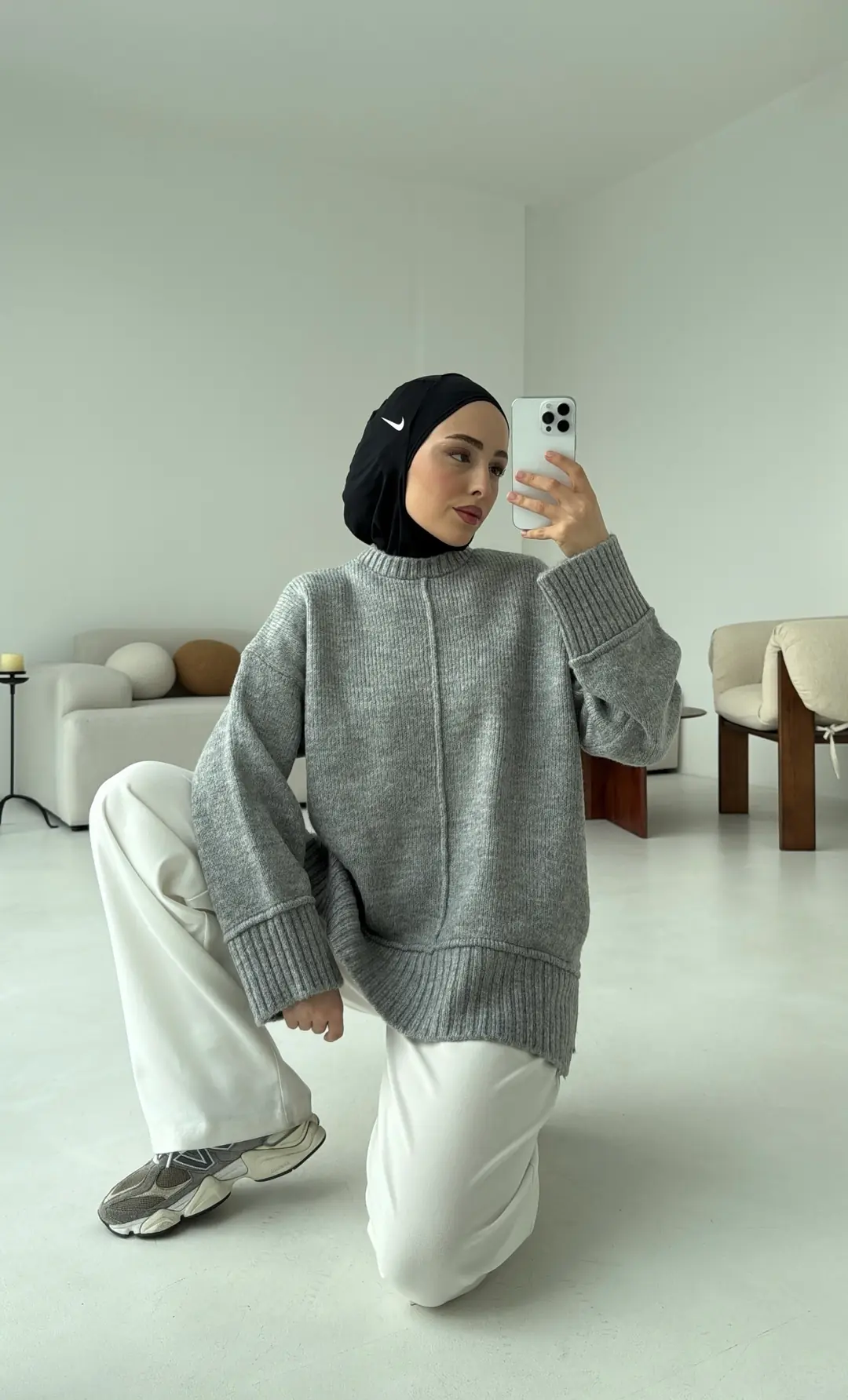 Kalın Manşet Kazak Gri