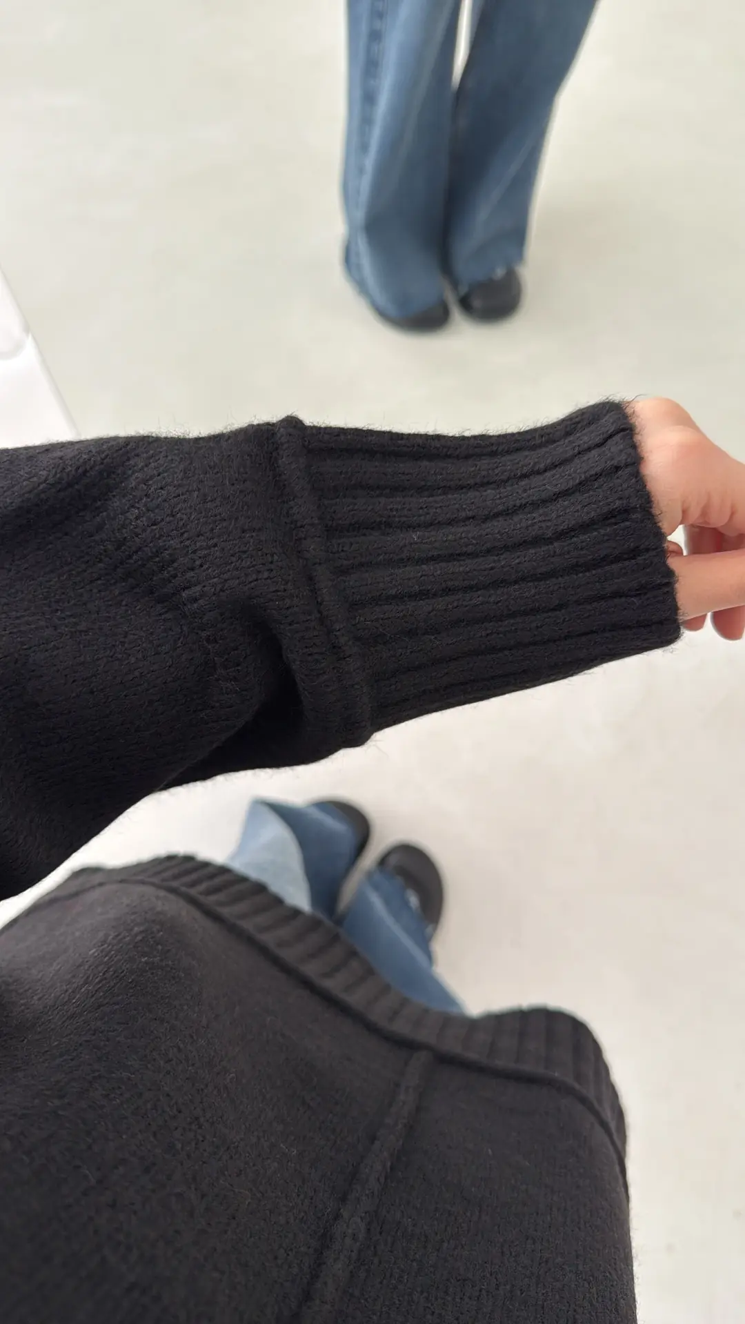 Kalın Manşet Kazak Siyah - Görsel 2