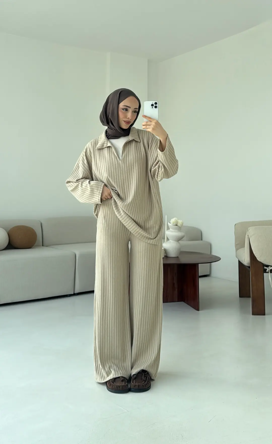 Kaskorse Bluz Pantolon Takım Bej - Görsel 6