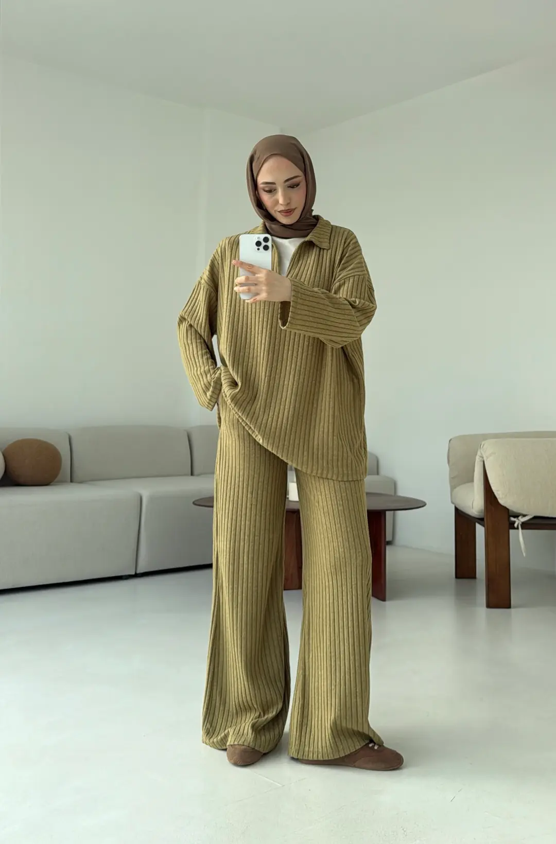 Kaskorse Bluz Pantolon Takım Olive - Görsel 2