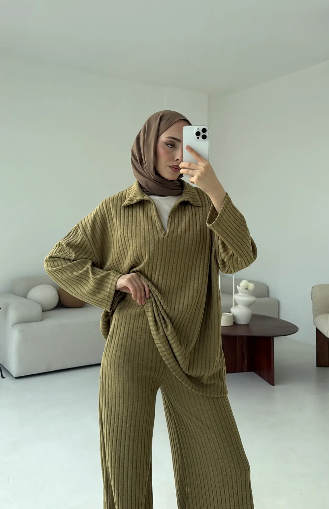 Kaskorse Bluz Pantolon Takım Olive - Görsel 5