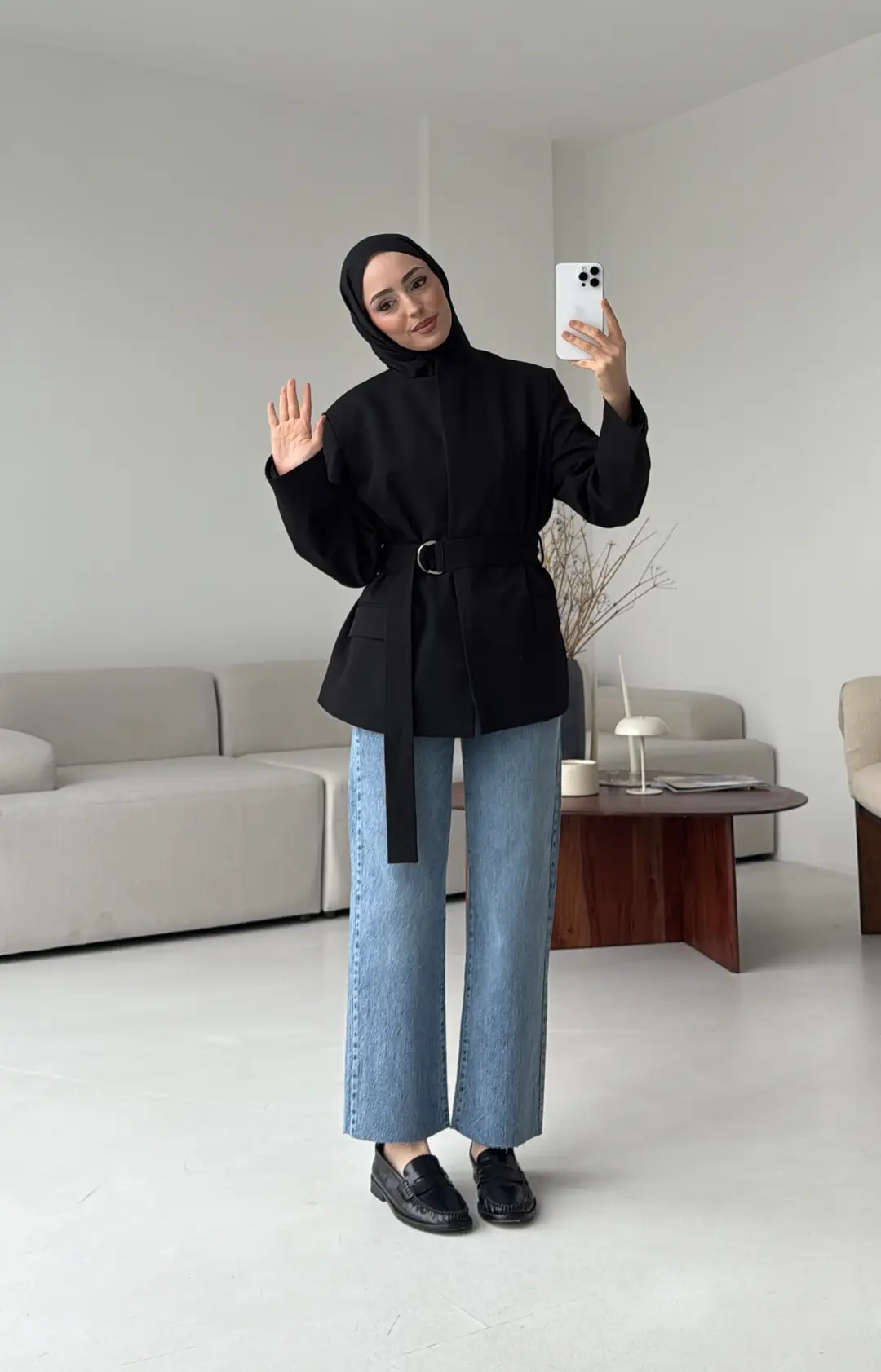 Kemeri Tokalı Ceket Siyah - Görsel 6