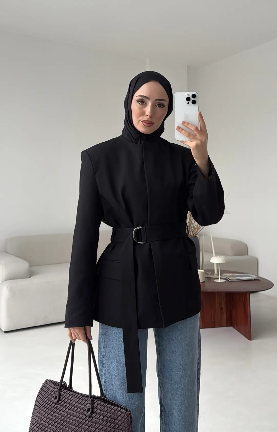 Kemeri Tokalı Ceket Siyah - Görsel 7