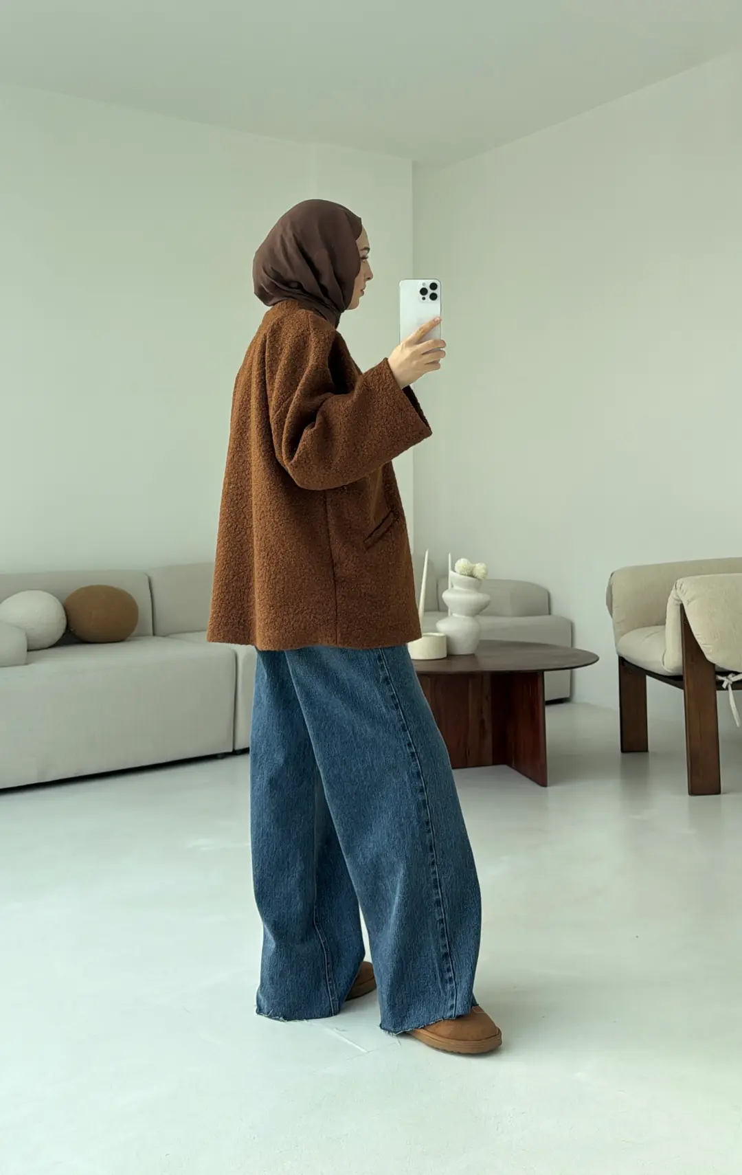 Kemerli Buklet Ceket Kiremit - Görsel 3