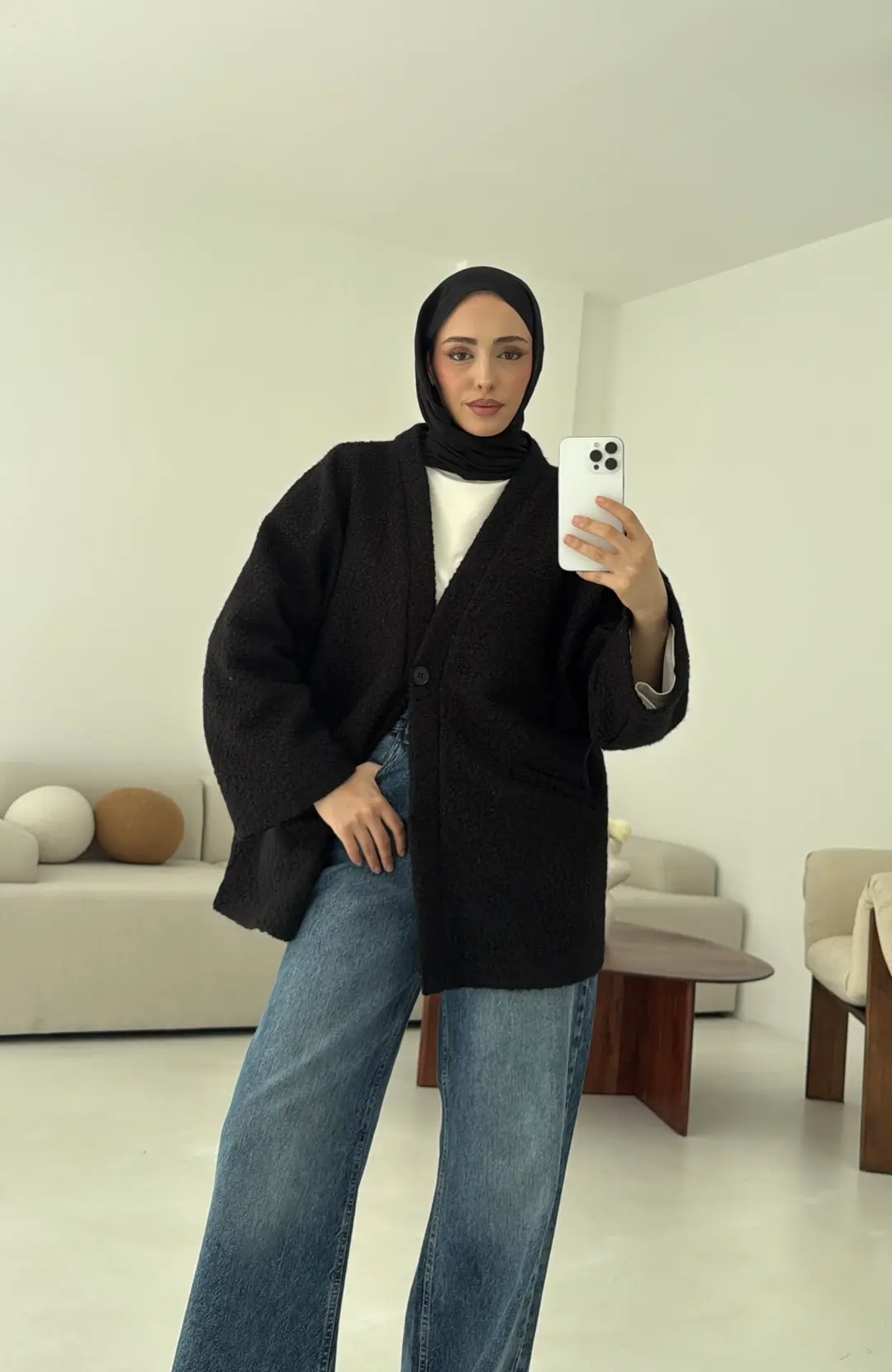 Kemerli Buklet Ceket Siyah - Görsel 4