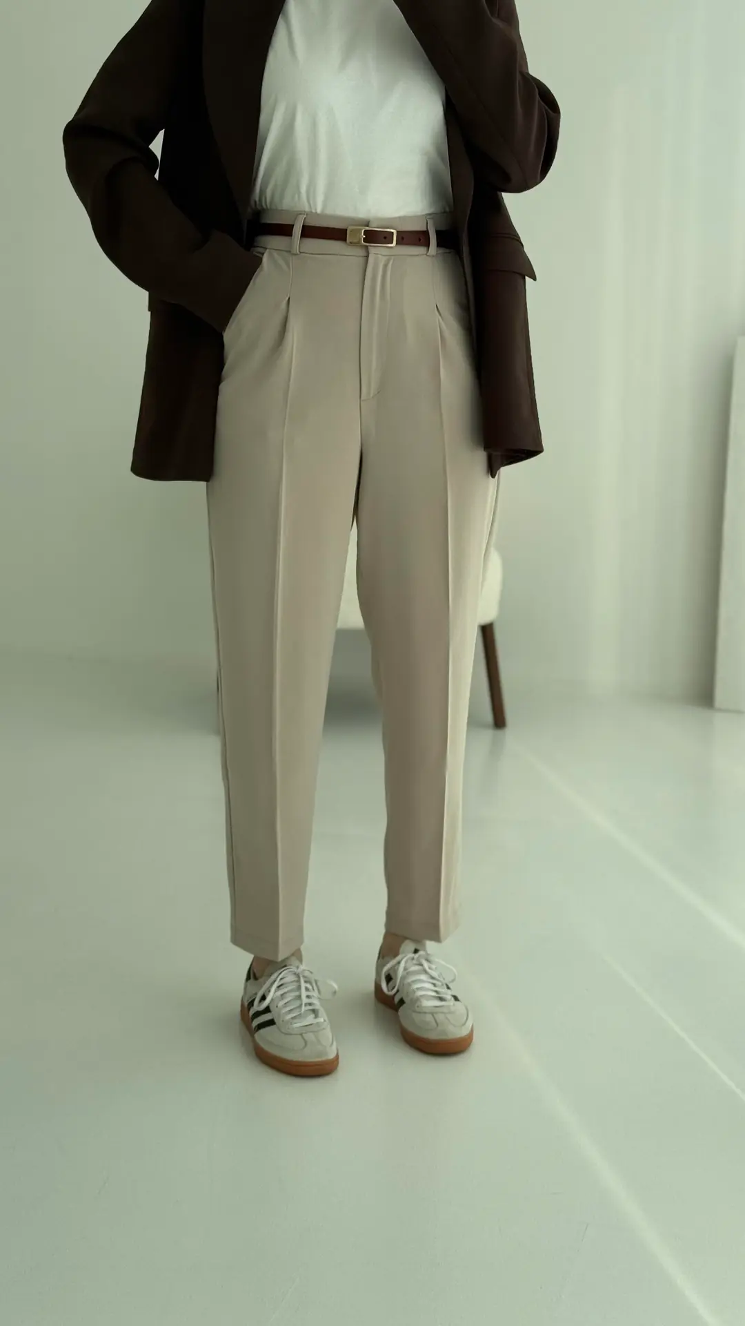 Kemerli Kumaş Pantolon - Görsel 2