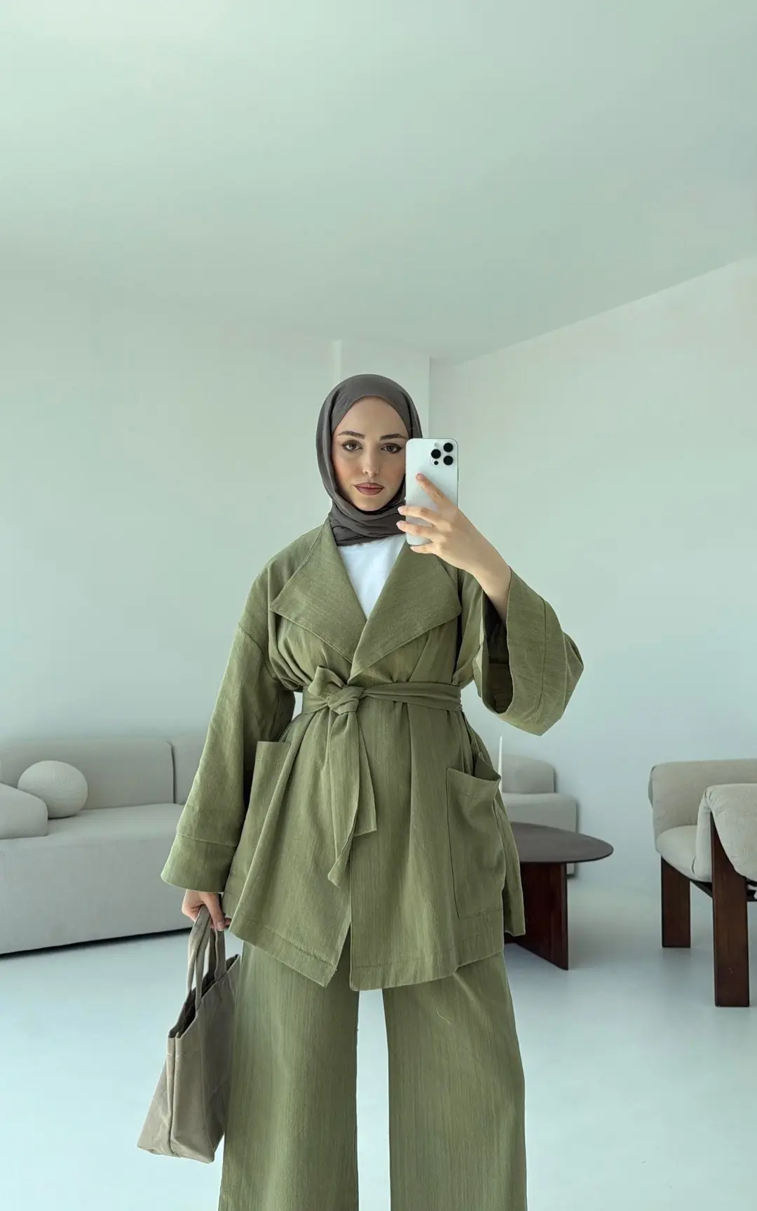 Keten Ceketli Takım Çağla - Görsel 2