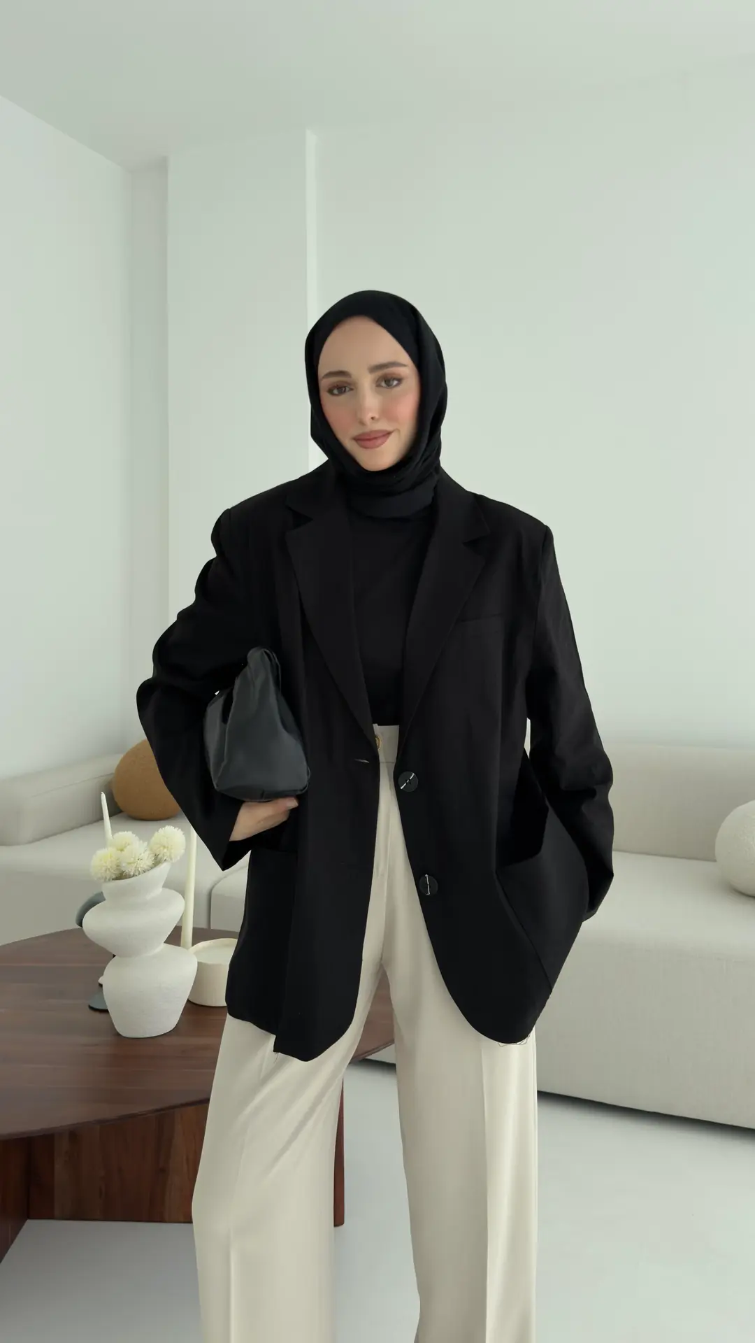 Keten Cepli Ceket Siyah - Görsel 7