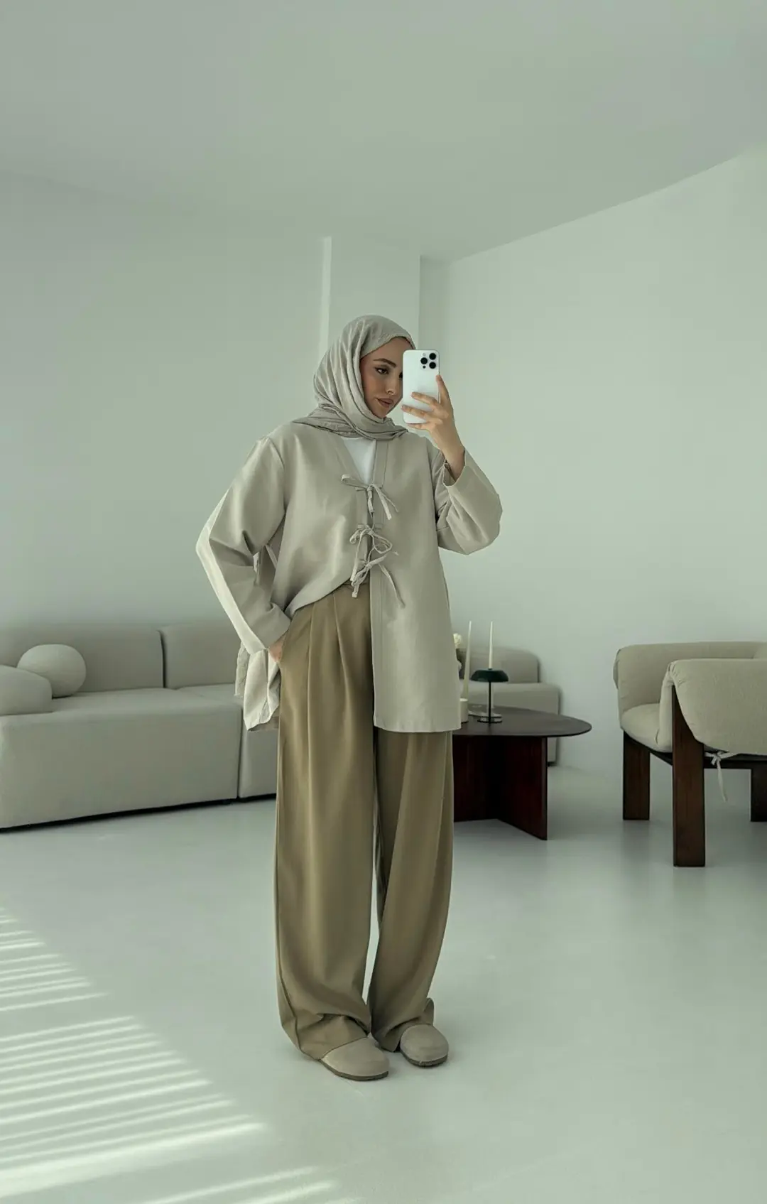 Keten Üç Bağlamalı Kimono Taş - Görsel 2