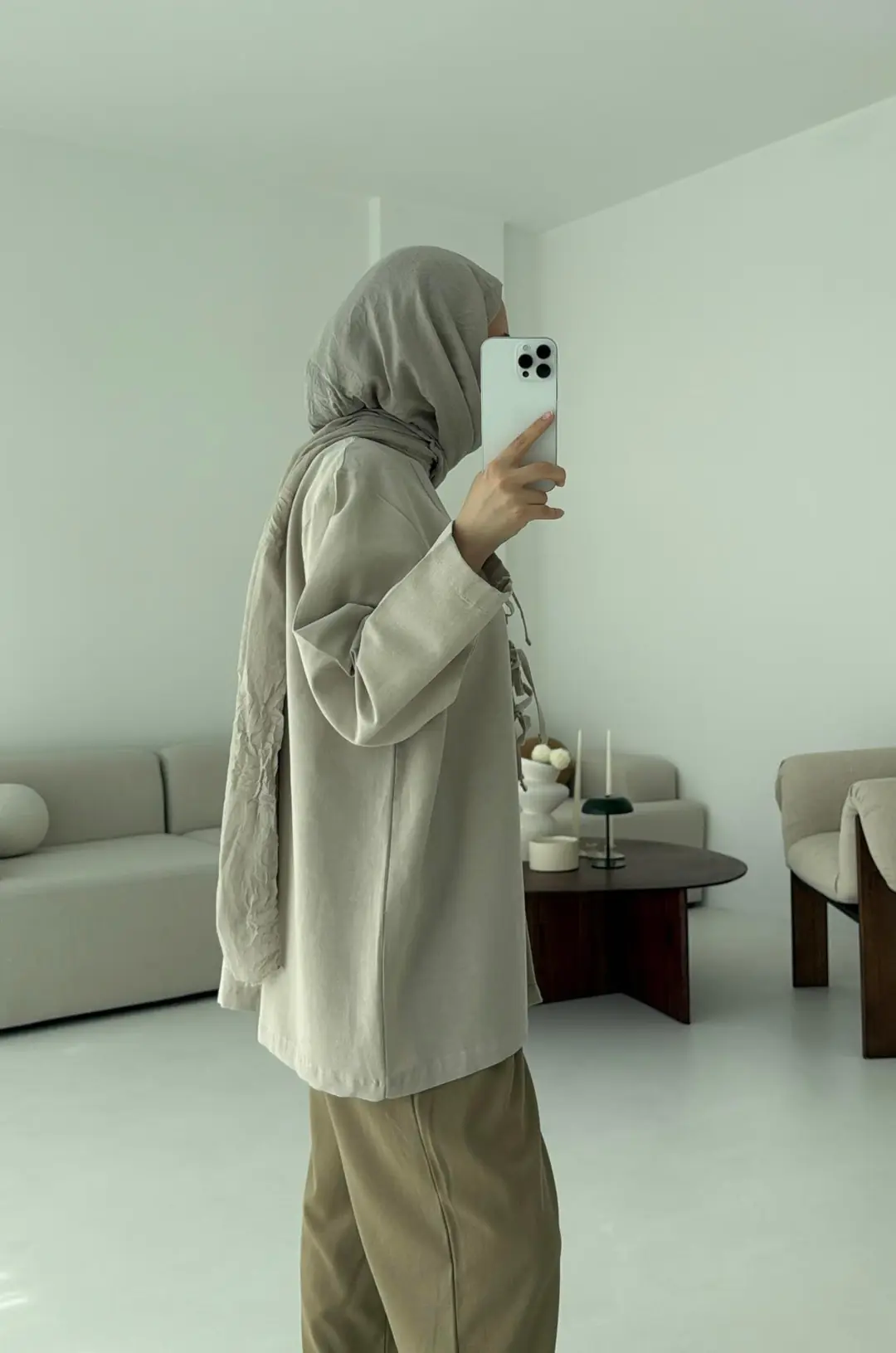 Keten Üç Bağlamalı Kimono Taş - Görsel 7