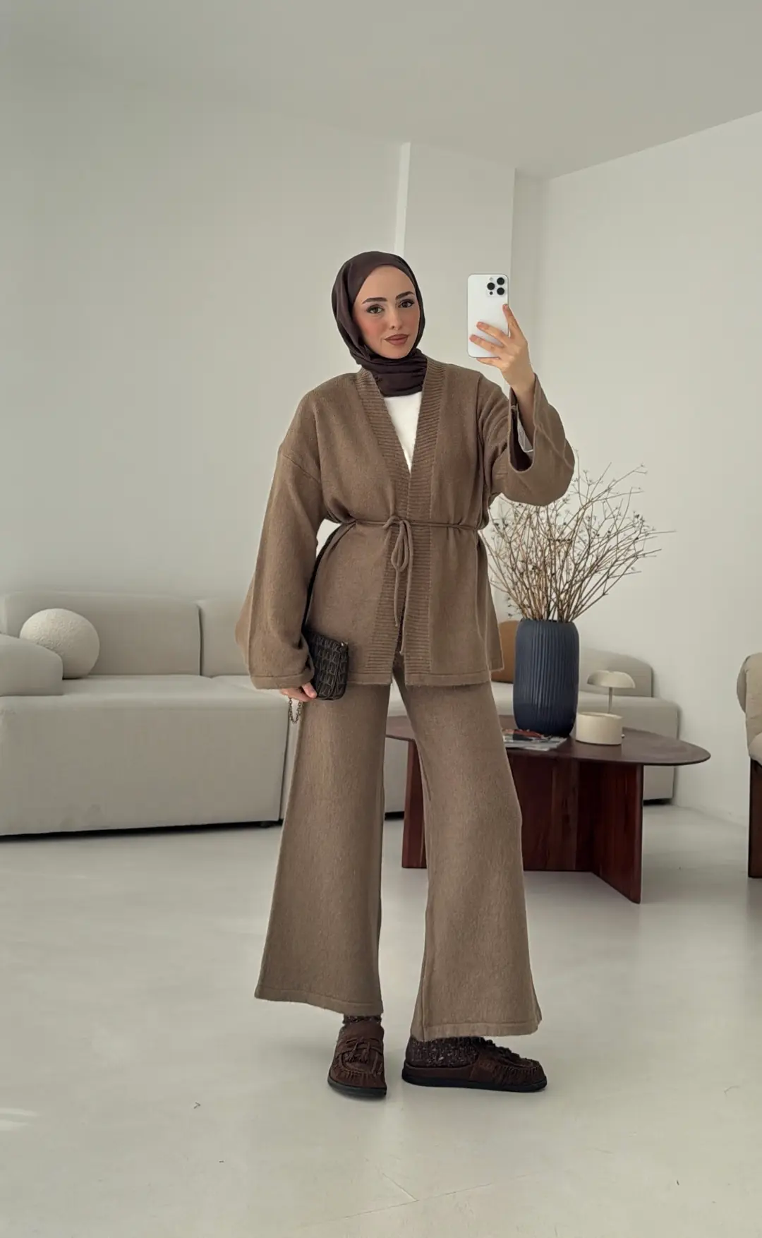 Kimonolu Triko Takım Camel