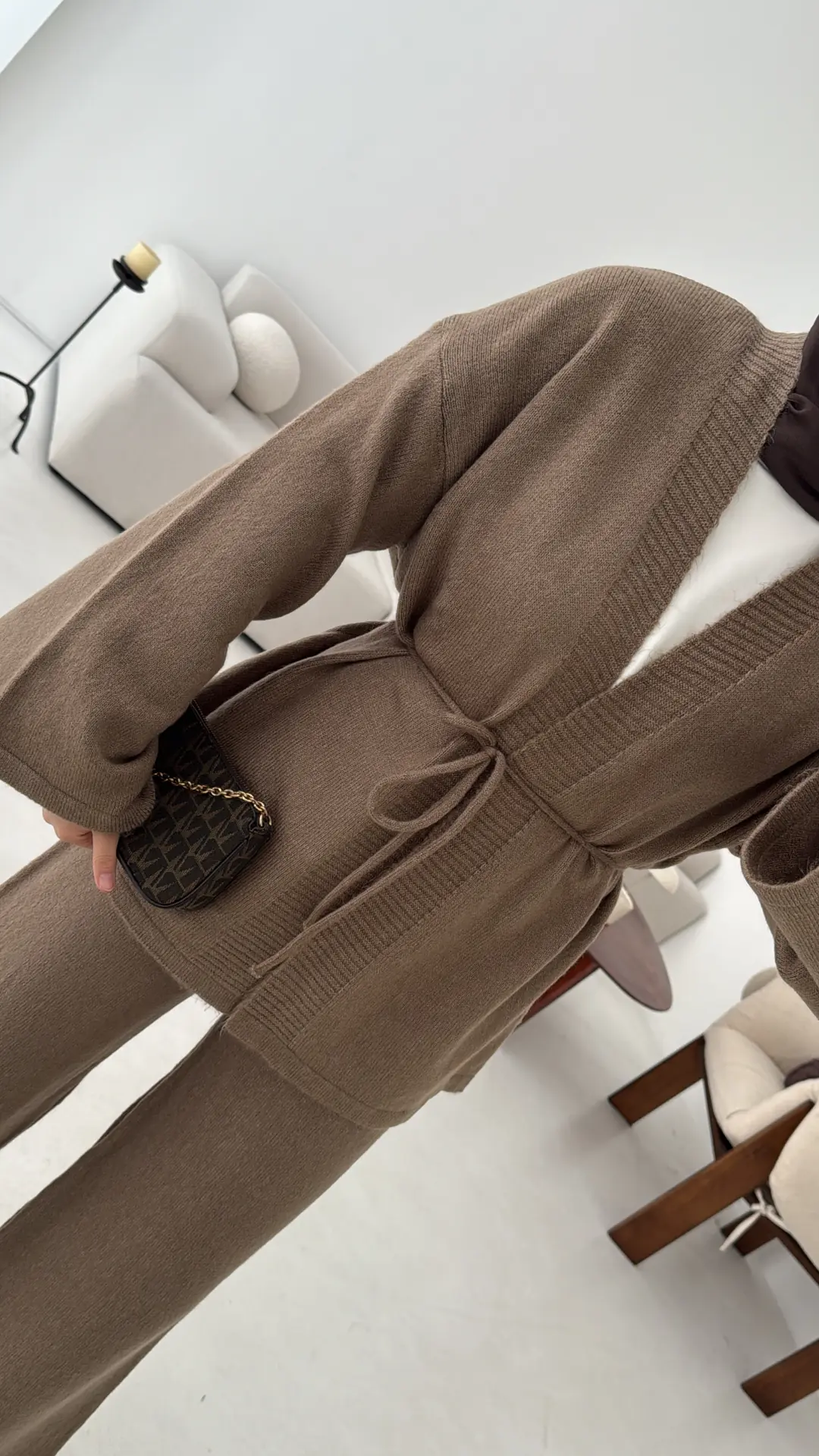 Kimonolu Triko Takım Camel - Görsel 5