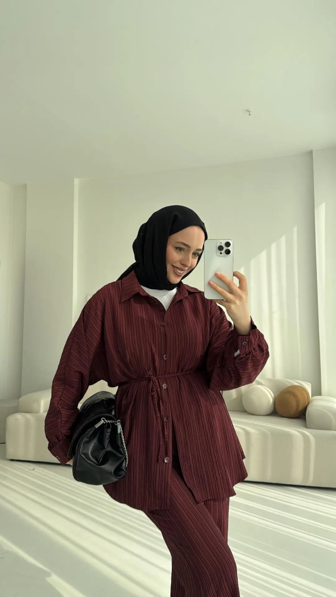 Kıraşlı Gömlekli Takım Bordo - Görsel 2