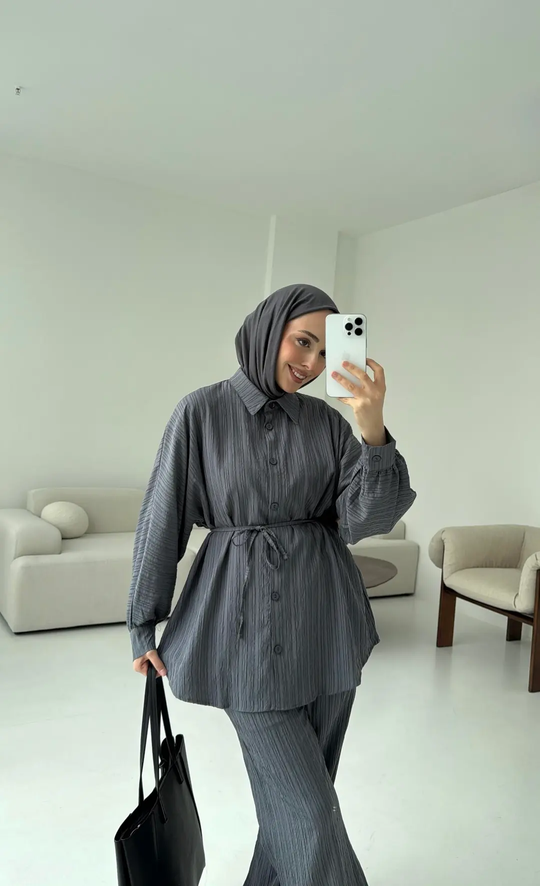 Kıraşlı Gömlekli Takım Gri - Görsel 2