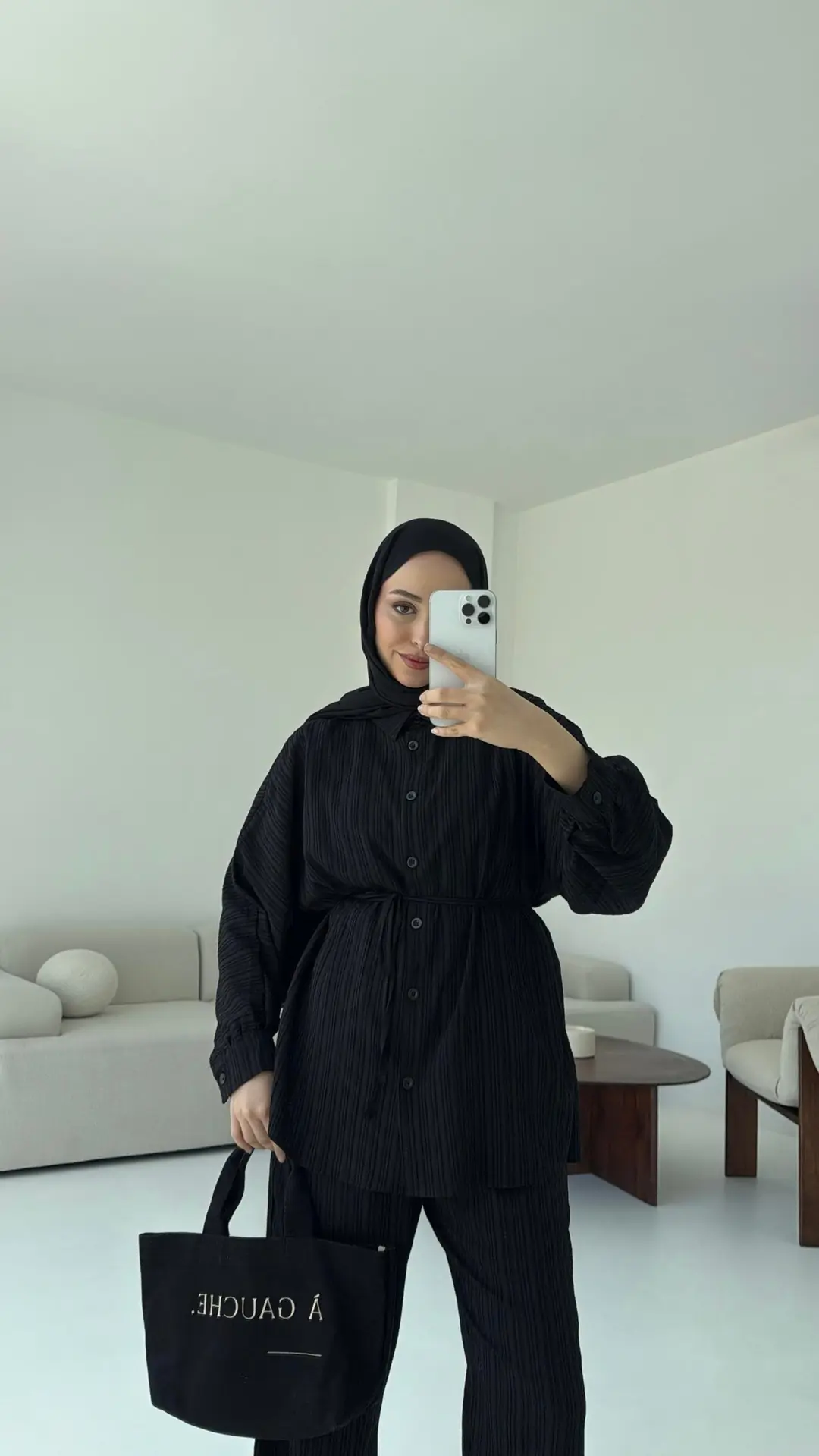 Kıraşlı Gömlekli Takım Siyah - Görsel 2