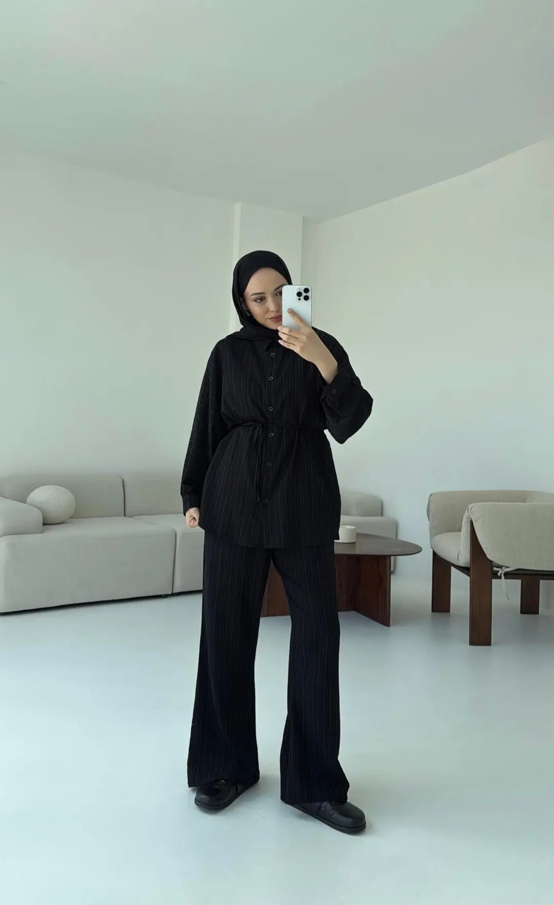 Kıraşlı Gömlekli Takım Siyah - Görsel 3