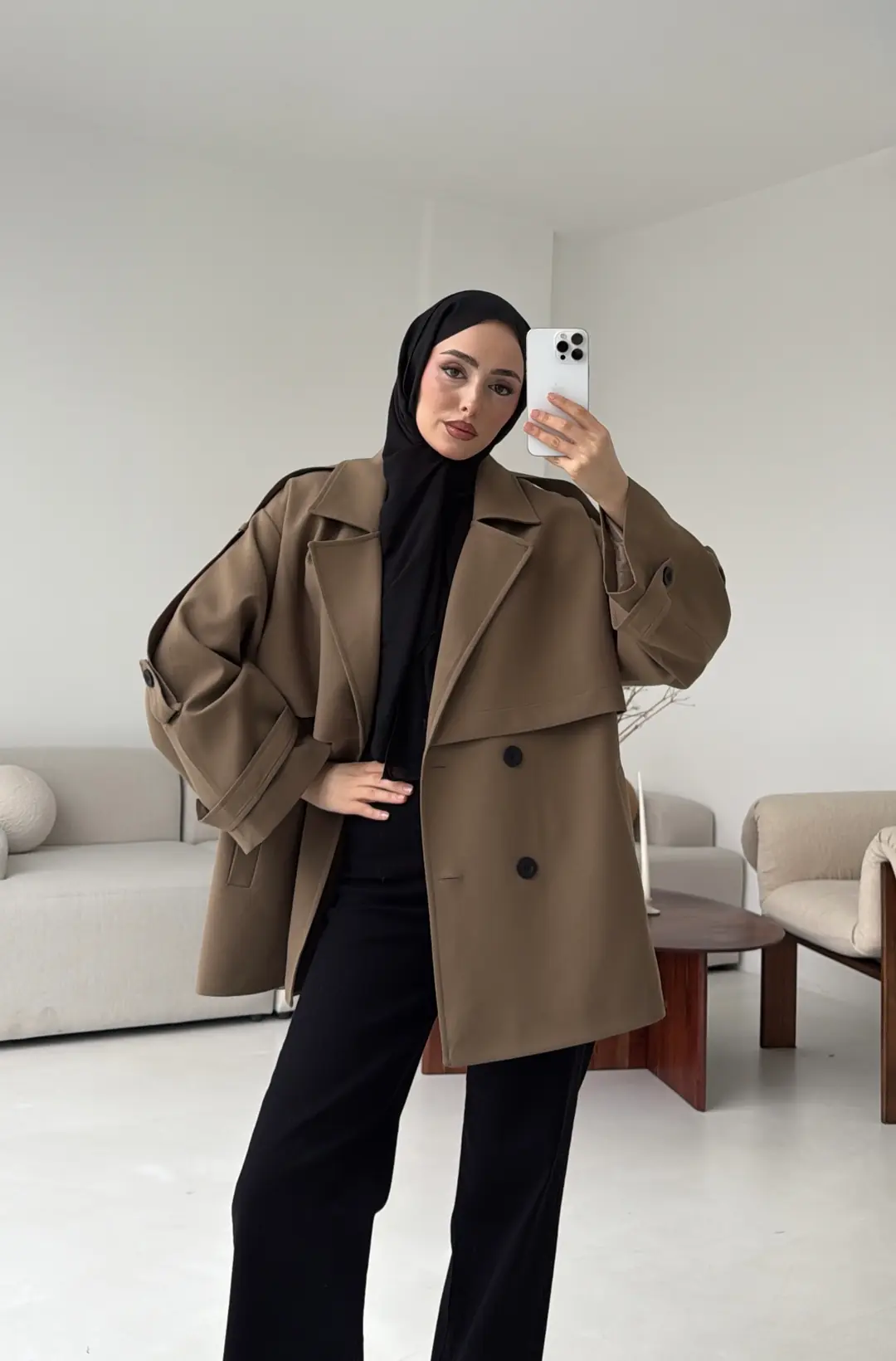 Kısa Trenç Caramel - Görsel 5