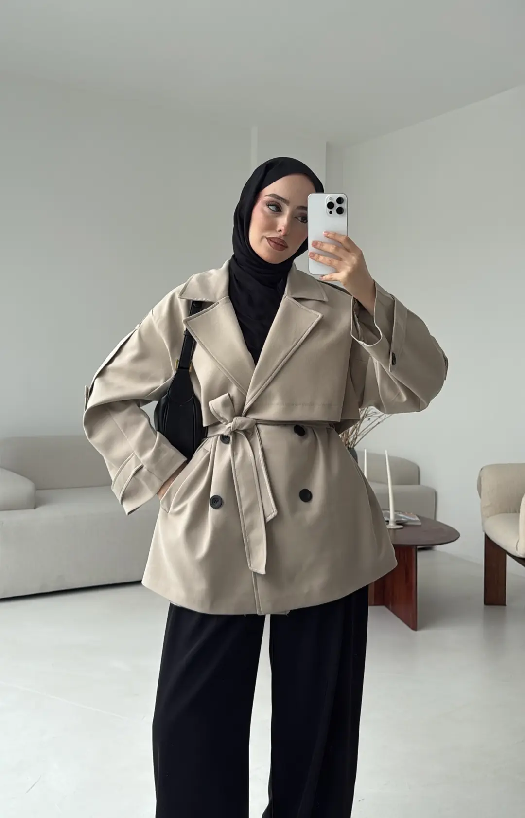 Kısa Trenç Taş - Görsel 4