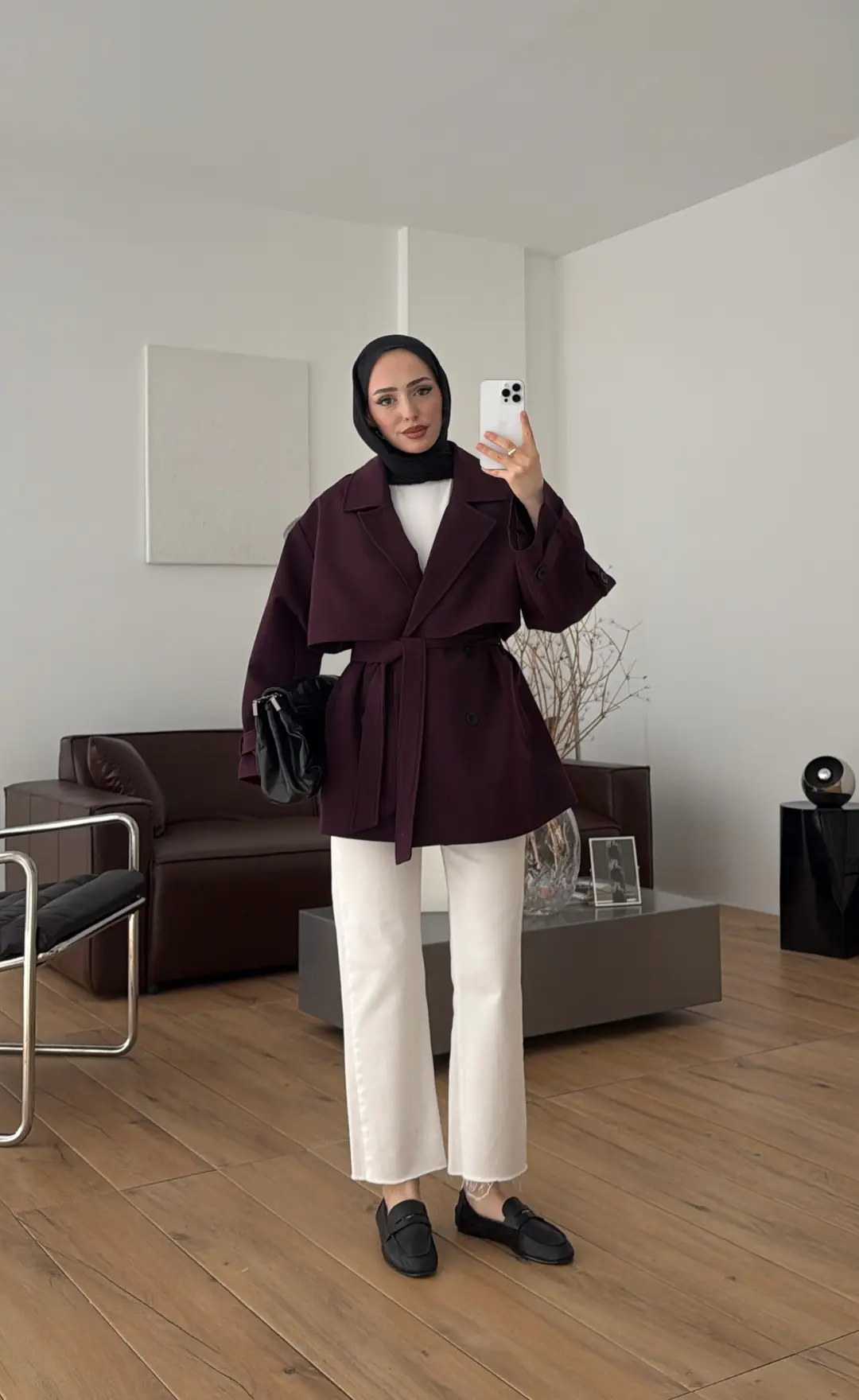 Kısa Trençkot Mürdüm - Görsel 10