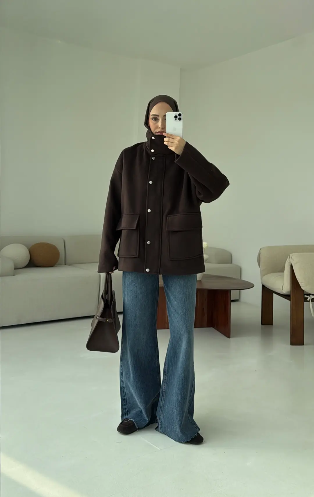 Klapalı Tasarım Kaban Kahve - Görsel 3