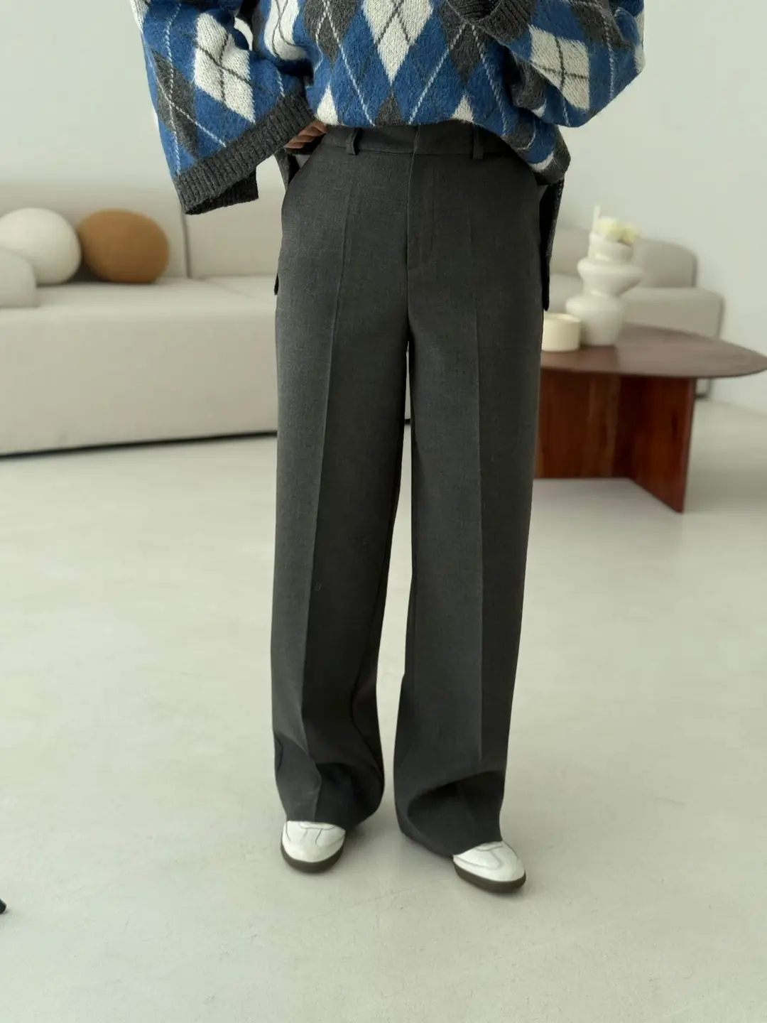 Klasik Tam Boy Pantolon Gri - Görsel 2