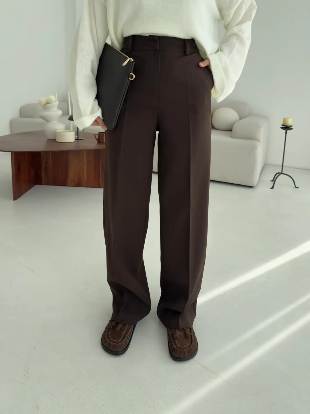 Klasik Tam Boy Pantolon Kahve