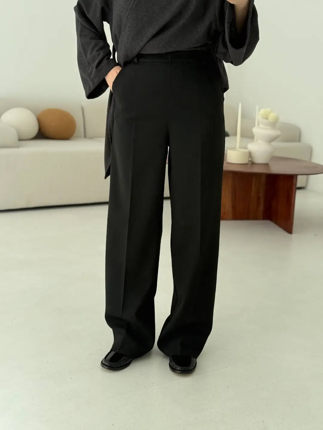 Klasik Tam Boy Pantolon Siyah