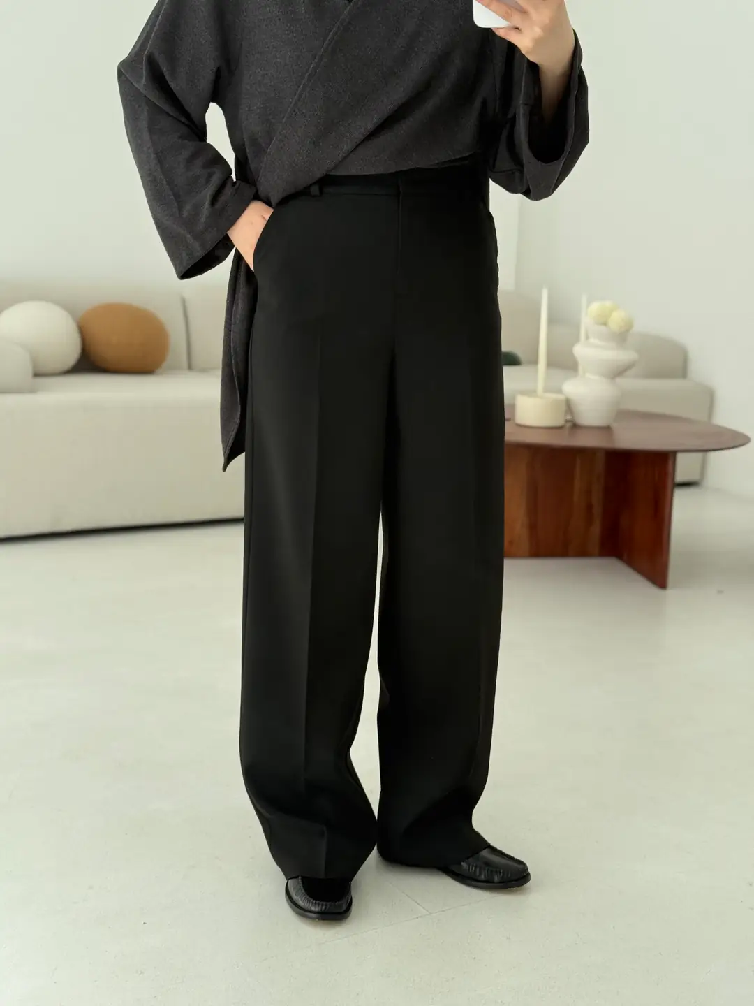 Klasik Tam Boy Pantolon Siyah - Görsel 2