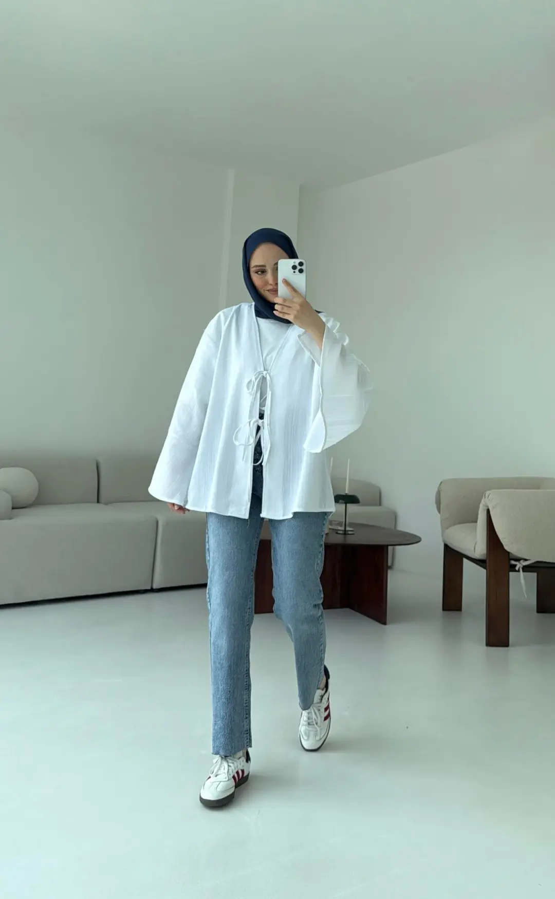 Kol Detay Kimono Beyaz - Görsel 5