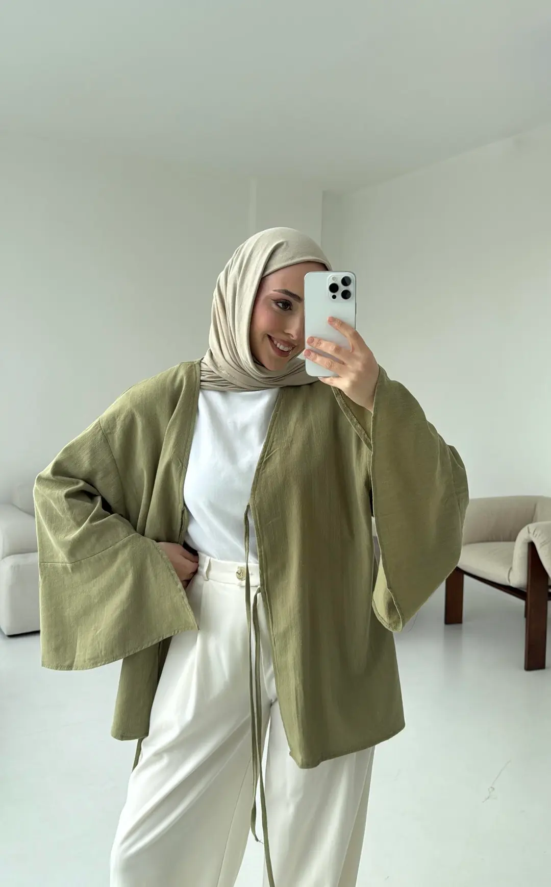 Kol Detay Kimono Çağla - Görsel 3