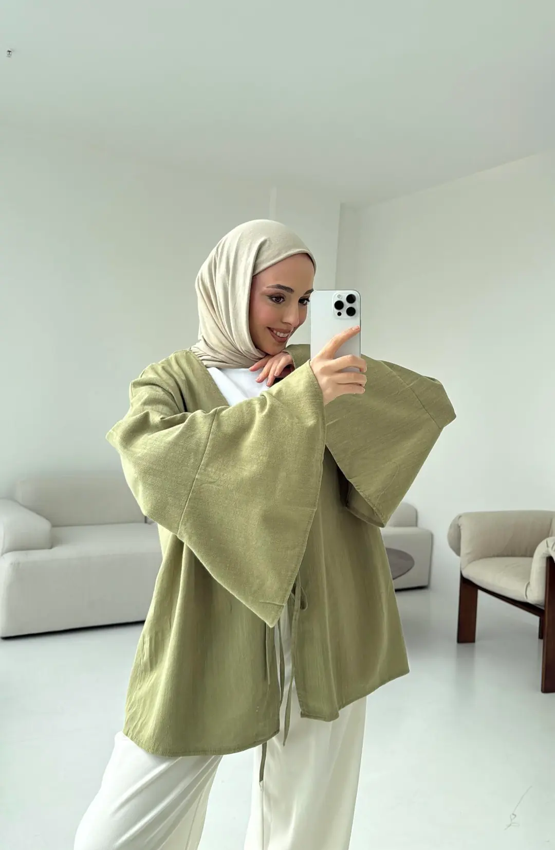 Kol Detay Kimono Çağla - Görsel 2