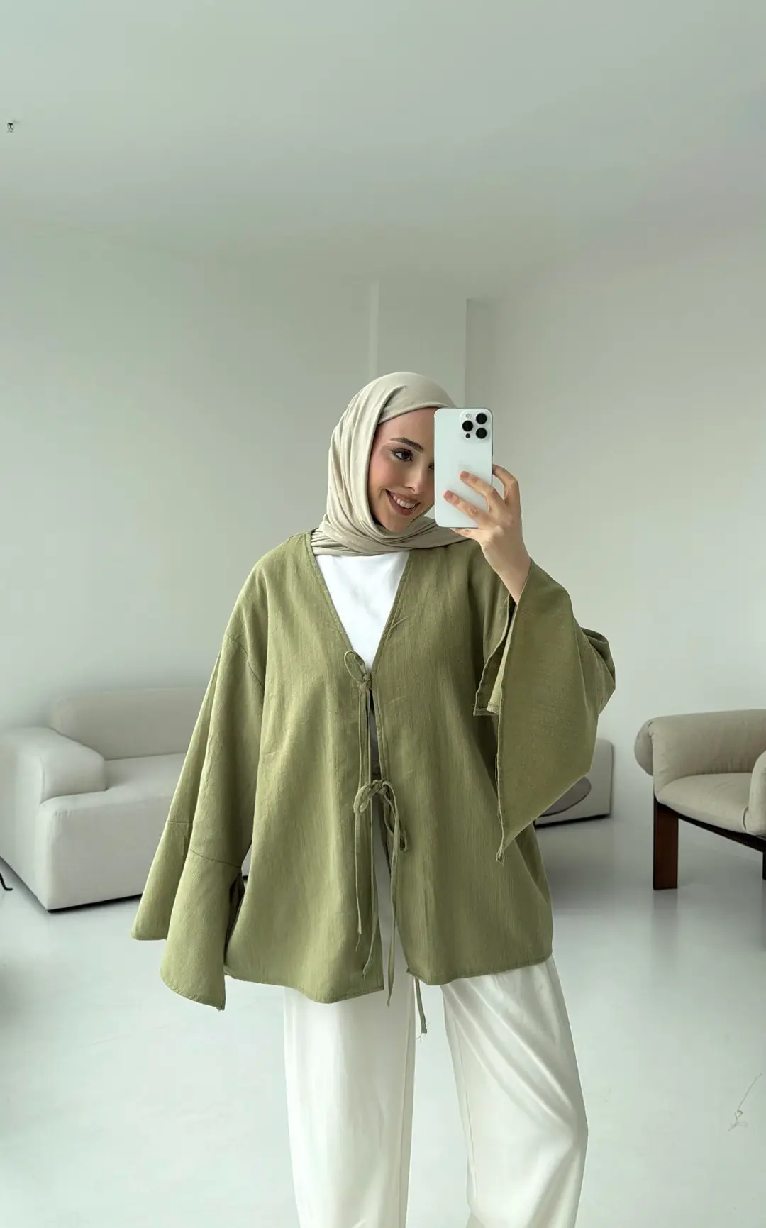 Kol Detay Kimono Çağla - Görsel 5