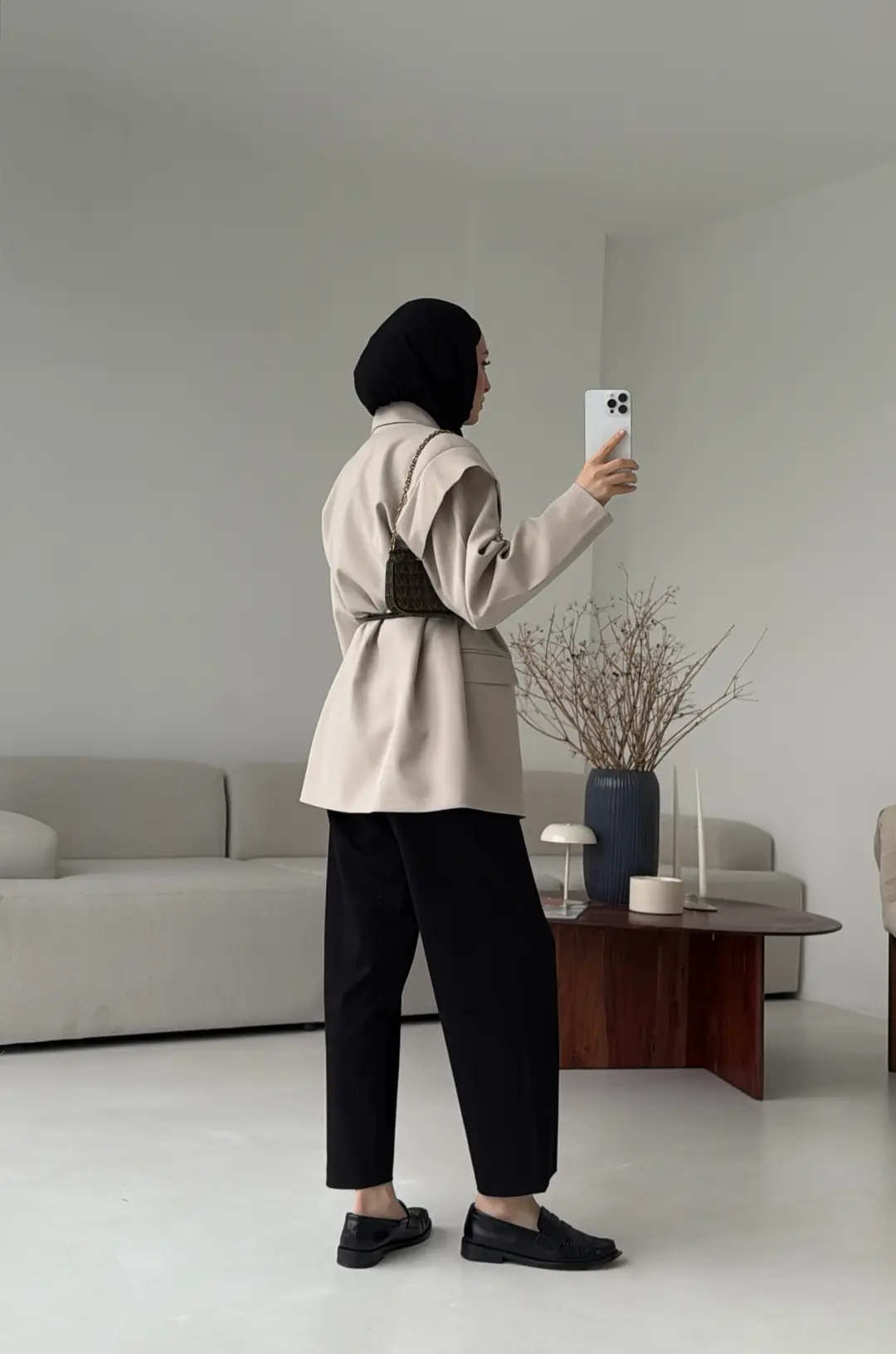 Kol Detay Oversize Ceket Taş - Görsel 4