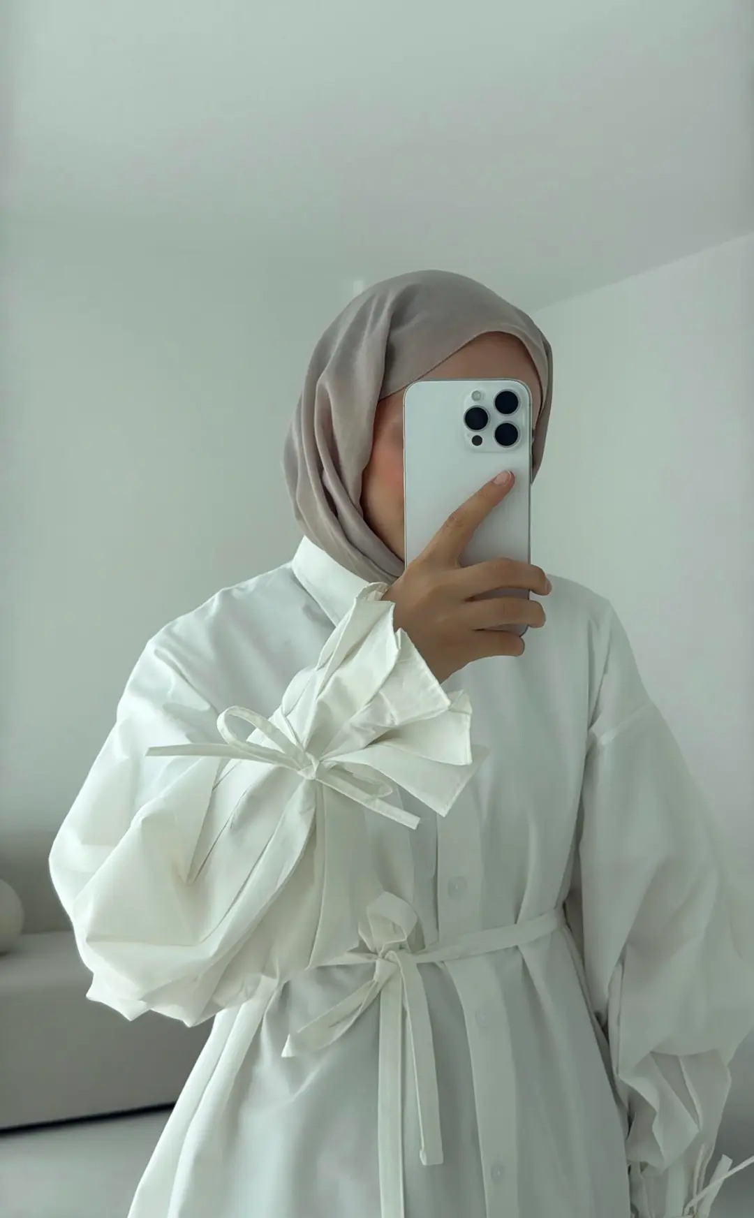 Kol Detay Tasarım Gömlek Beyaz - Görsel 5