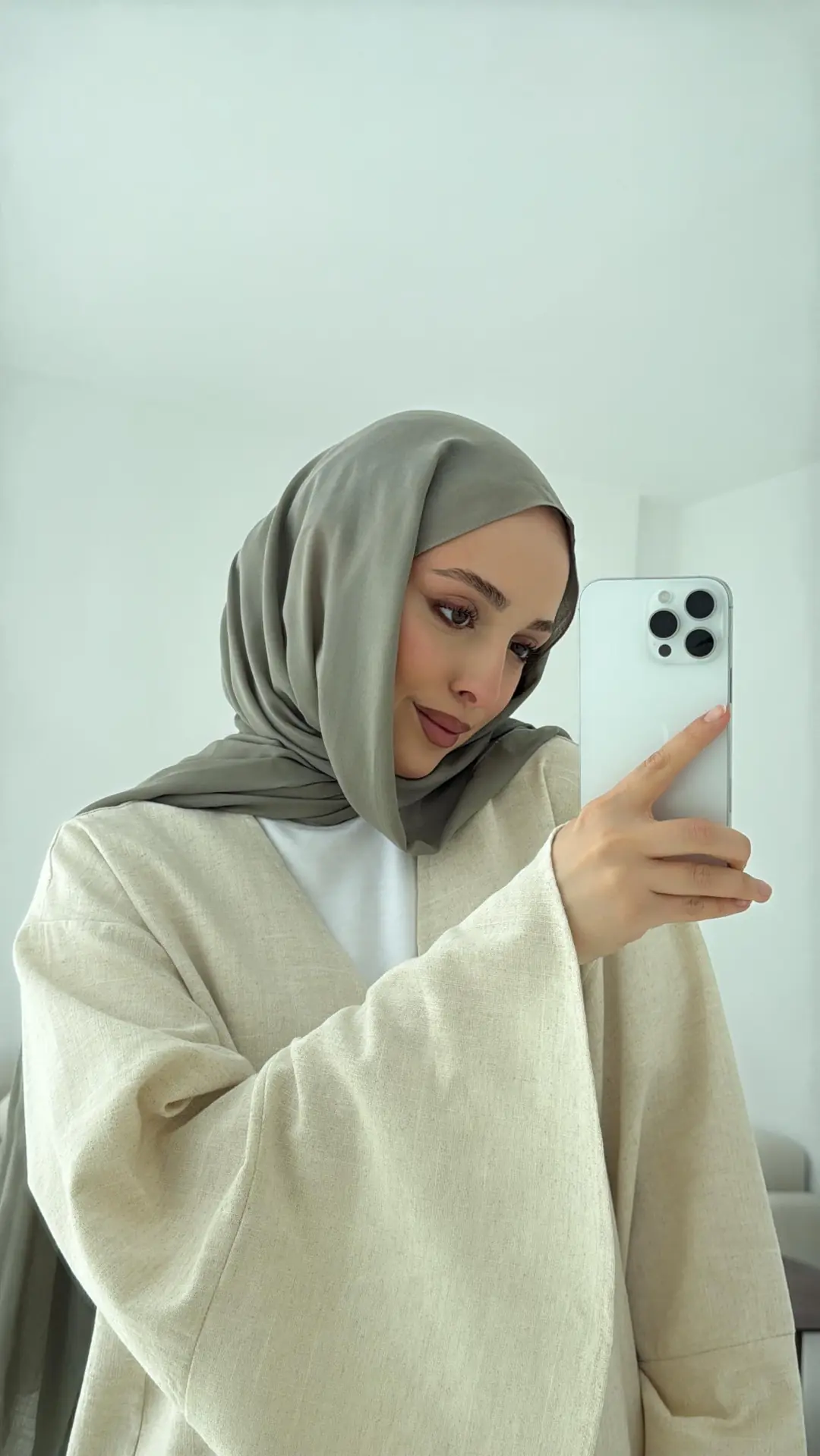 Kol Detaylı Kimono Keten Takım Natural - Görsel 7