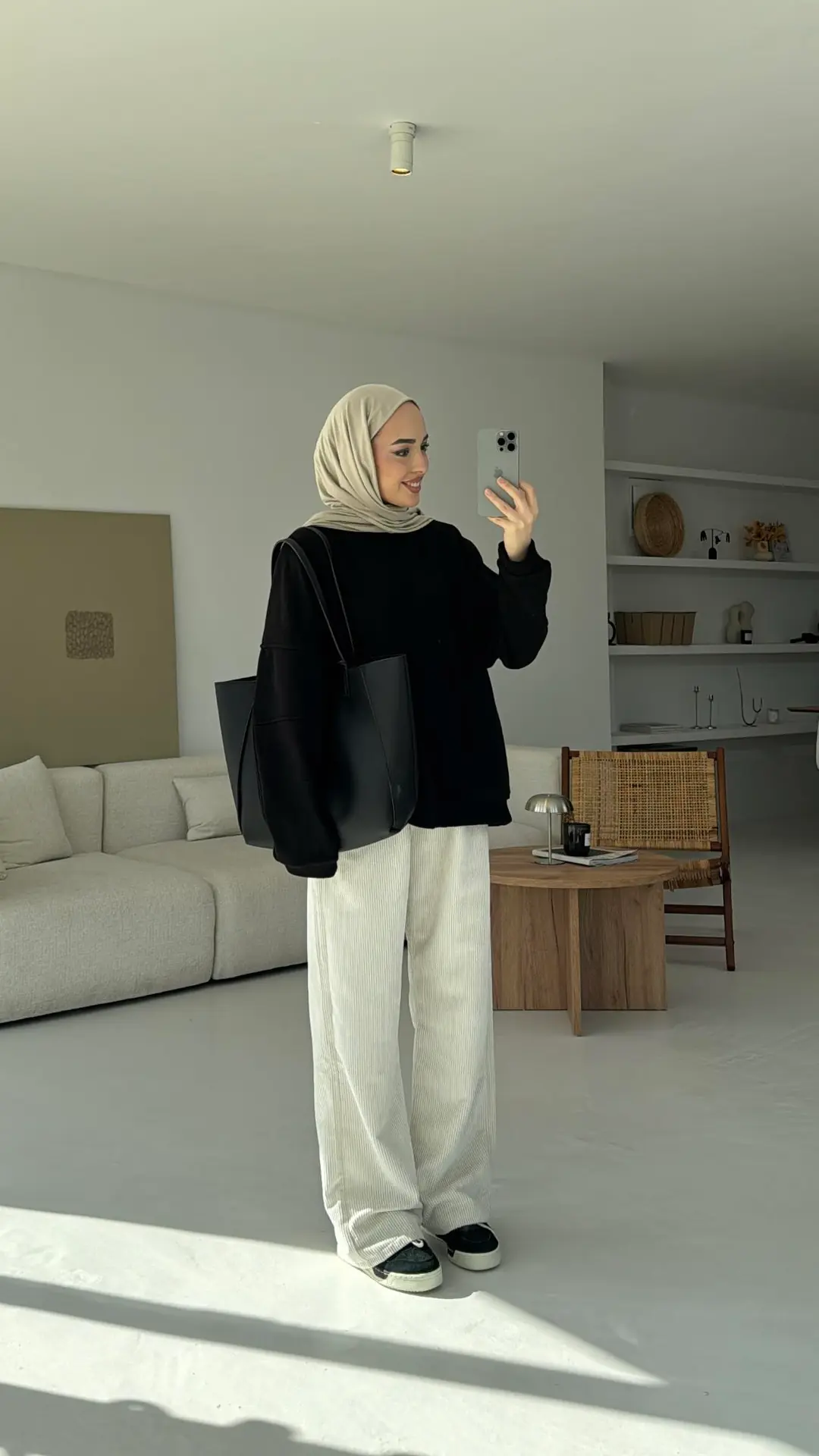 Kolları Dikiş Detaylı Oversize Sweatshirt Siyah