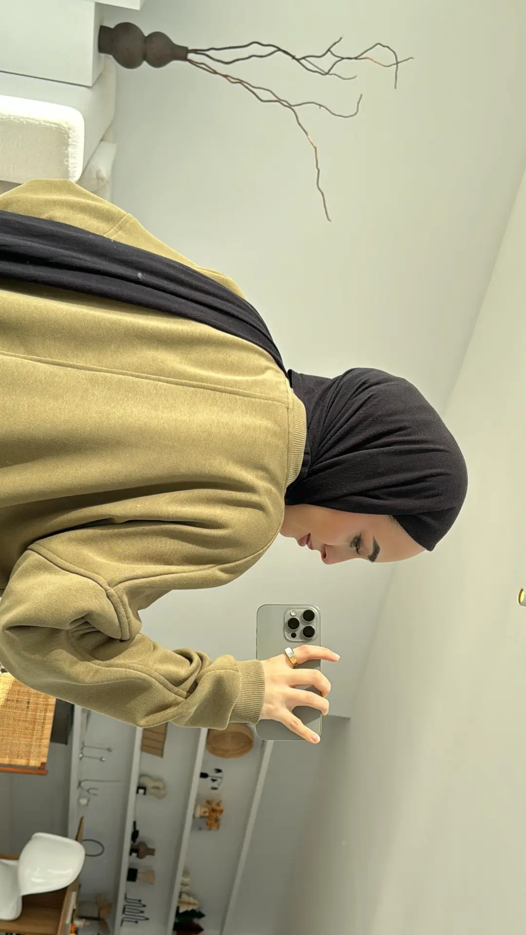 Kolları Dikiş Detaylı Oversize Sweatshirt Yeşil - Görsel 4