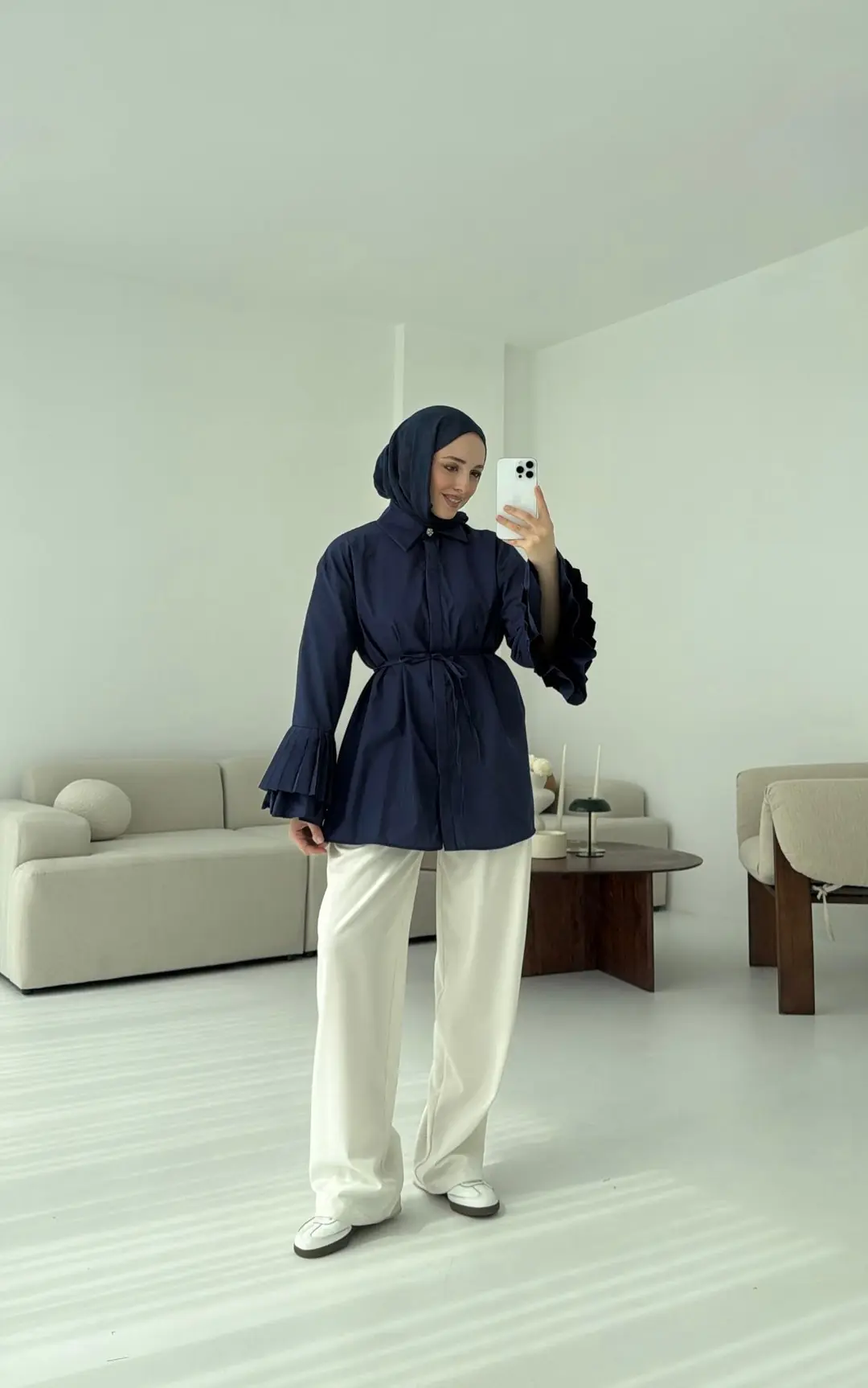 Kolu Piliseli Gömlek Lacivert