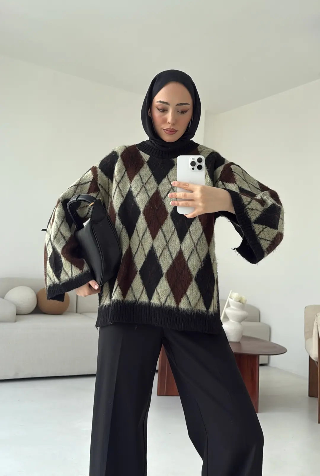 Kolu Yırtmaç Detay Tasarım Kazak Haki - Görsel 10