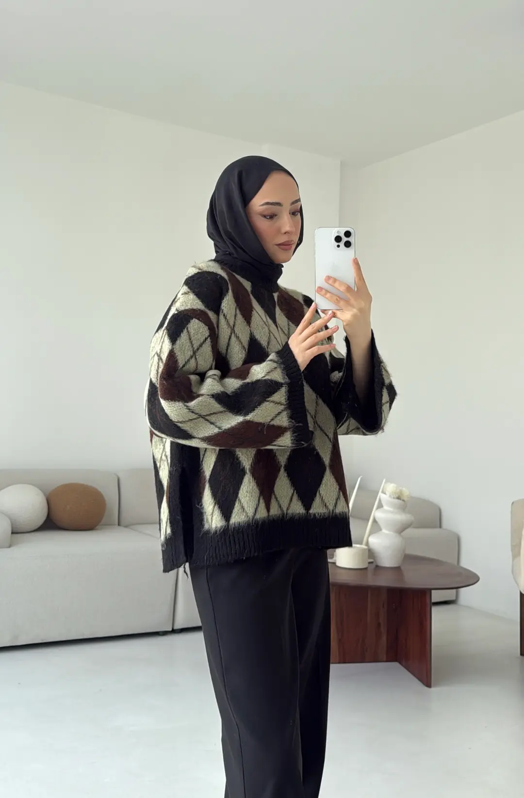 Kolu Yırtmaç Detay Tasarım Kazak Haki - Görsel 2