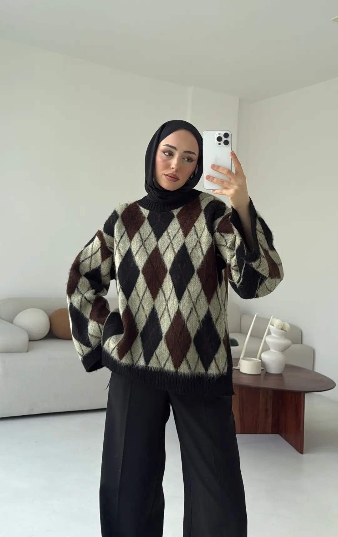 Kolu Yırtmaç Detay Tasarım Kazak Haki - Görsel 4