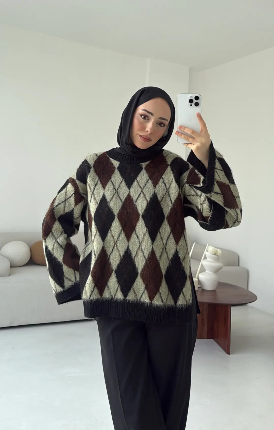 Kolu Yırtmaç Detay Tasarım Kazak Haki - Görsel 6