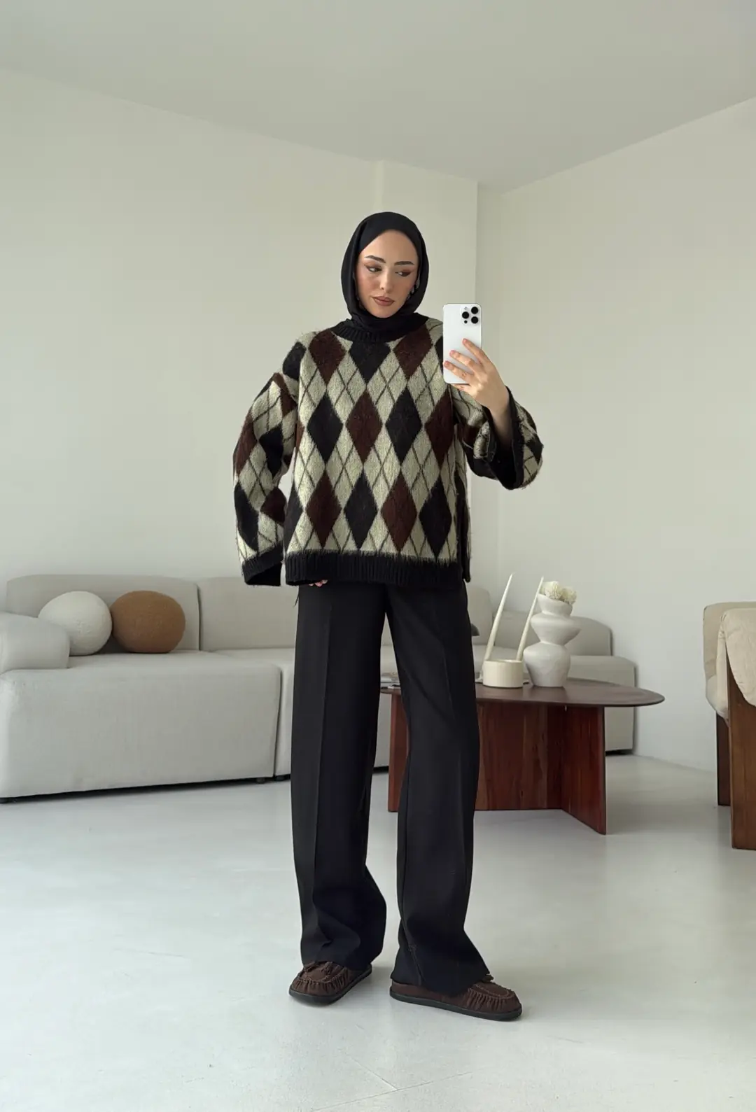 Kolu Yırtmaç Detay Tasarım Kazak Haki - Görsel 7