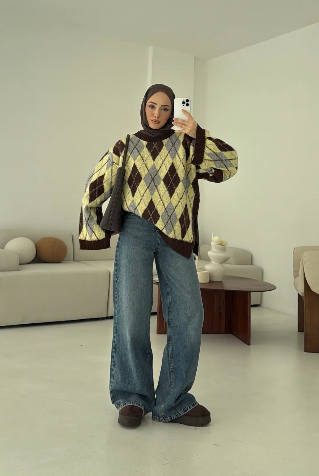 Kolu Yırtmaç Detay Tasarım Kazak Sarı - Görsel 3