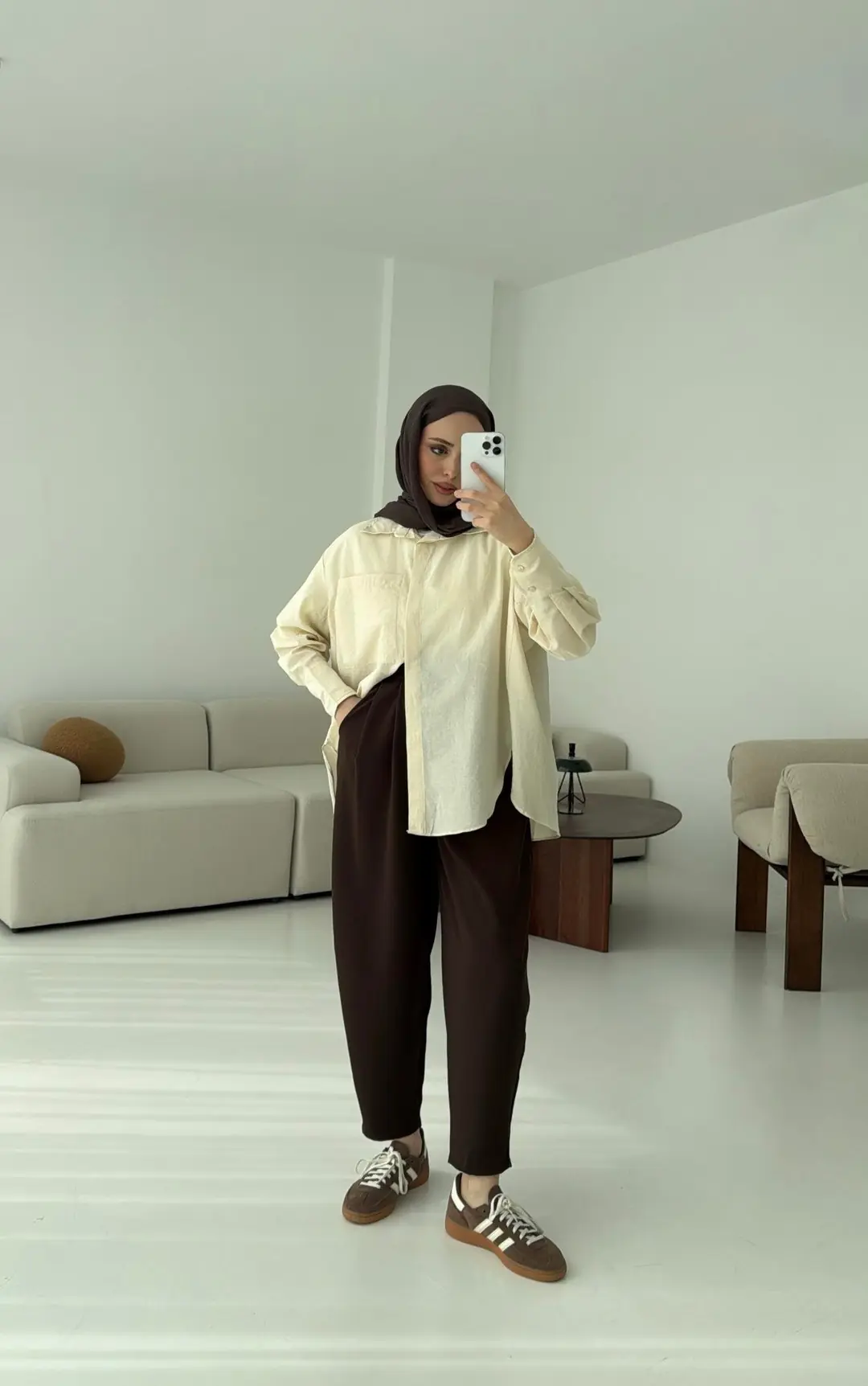 Koton Gömlek Bej - Görsel 3