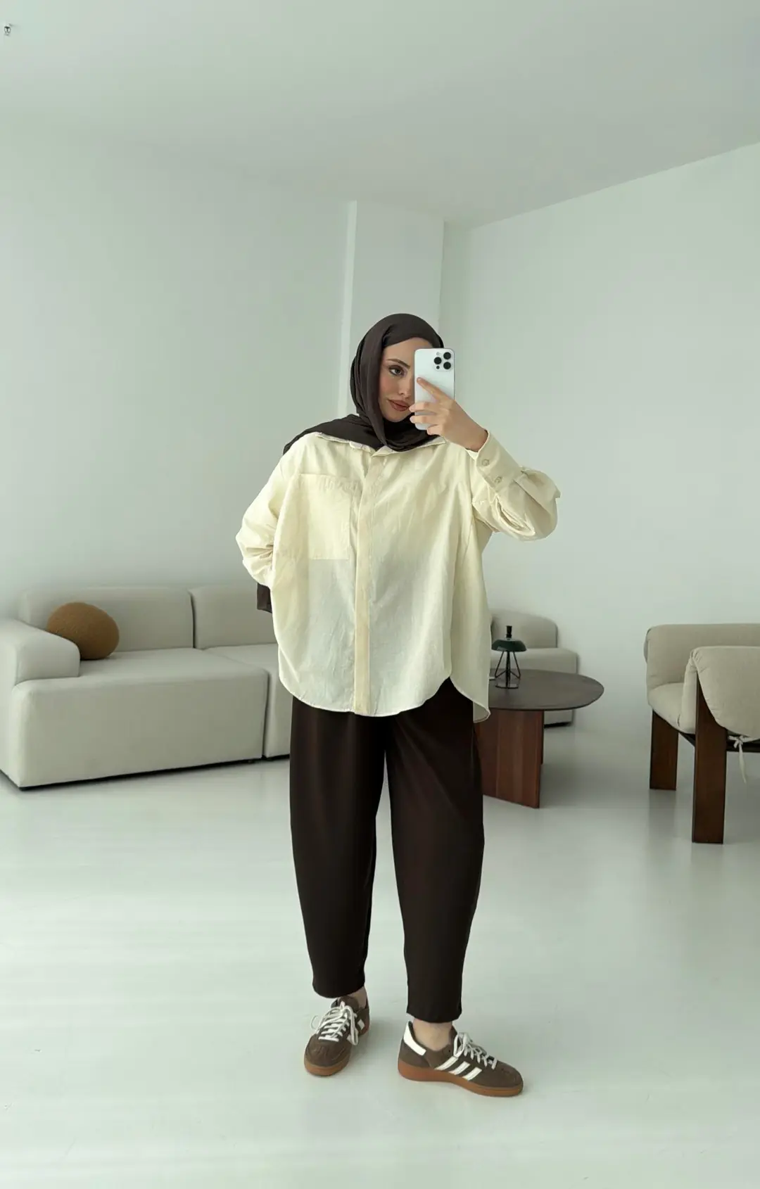 Koton Gömlek Bej - Görsel 5