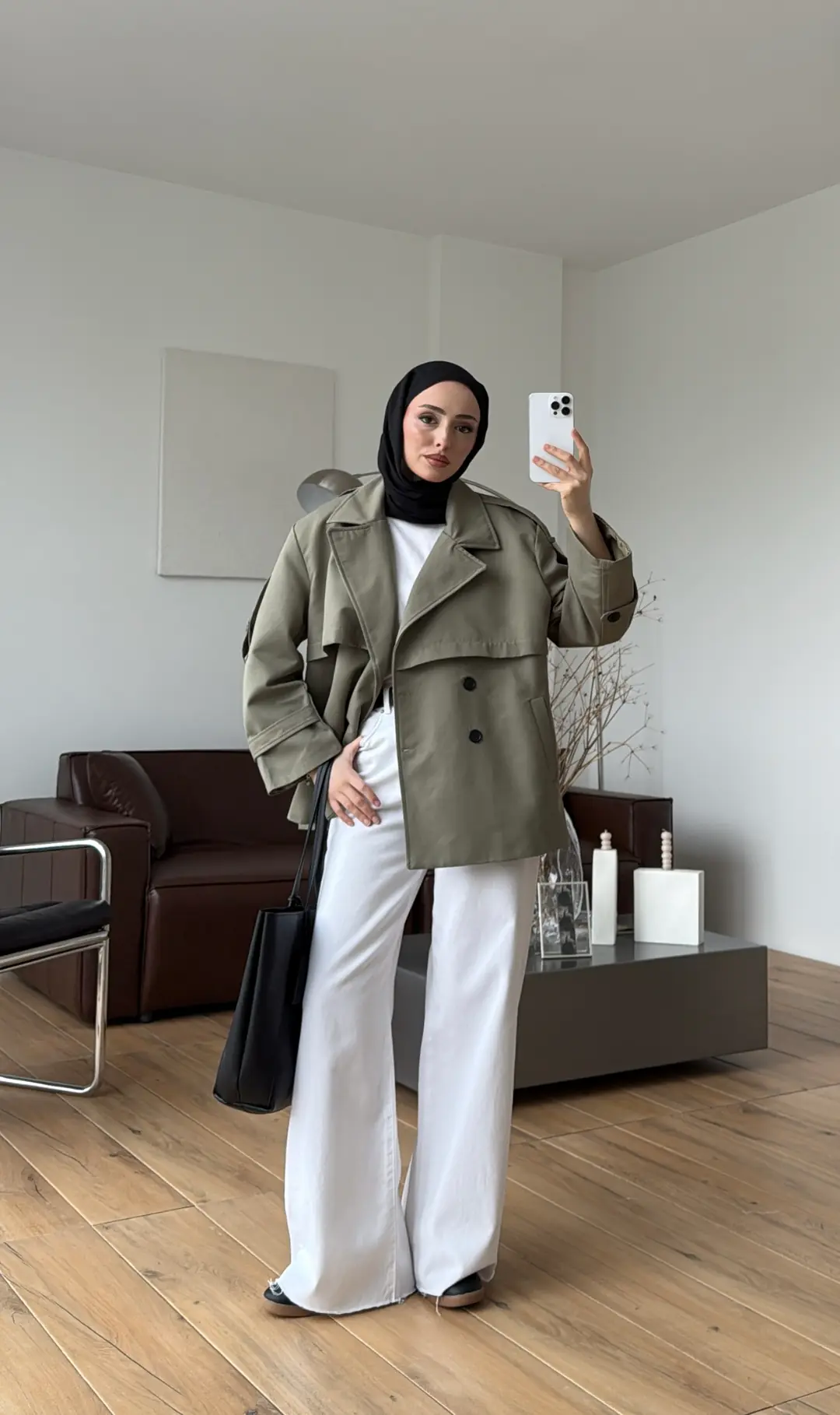 Kruvaze Apoletli Trençkot Çağla Yeşil - Görsel 3