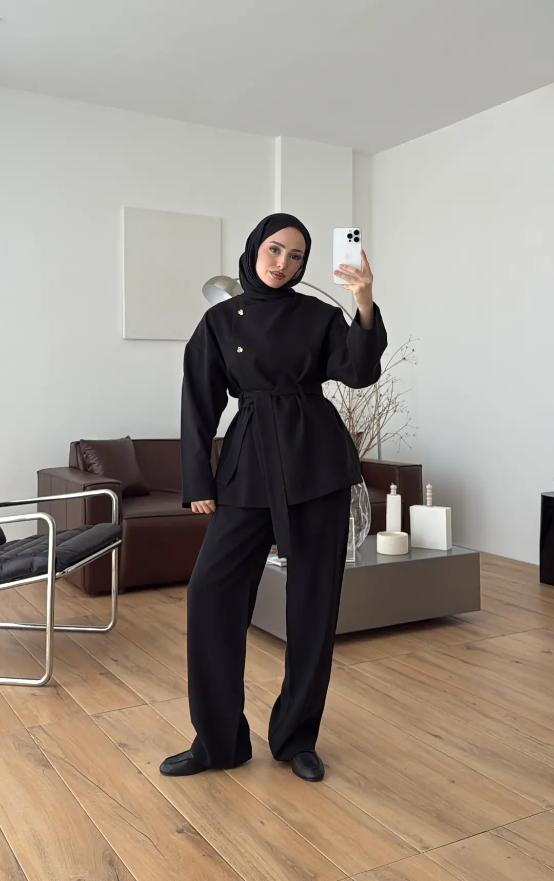 Kruvaze Asimetrik Takım Siyah - Görsel 8